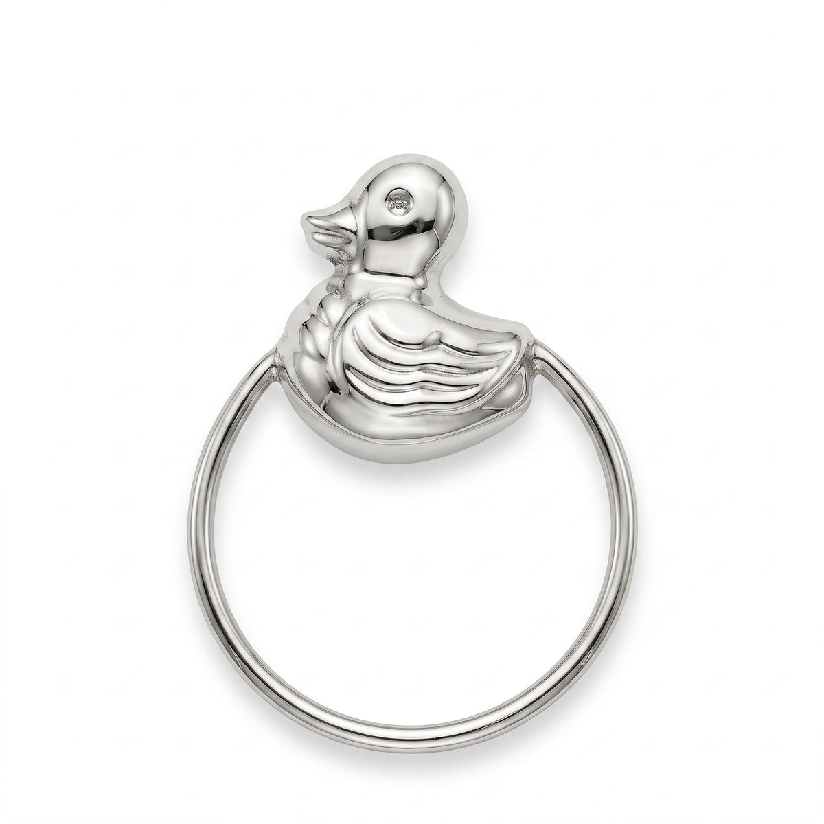 Krysaliis Sterling Silver Baby Rattle - Duck Ring