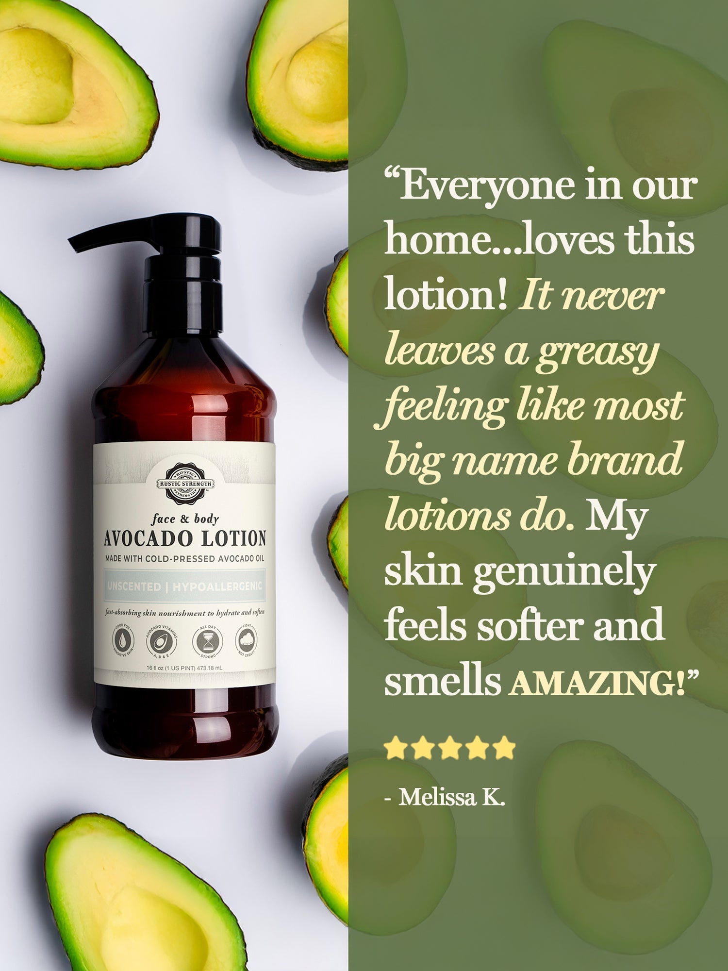 Avocado Lotion | Mama + Baby Safe