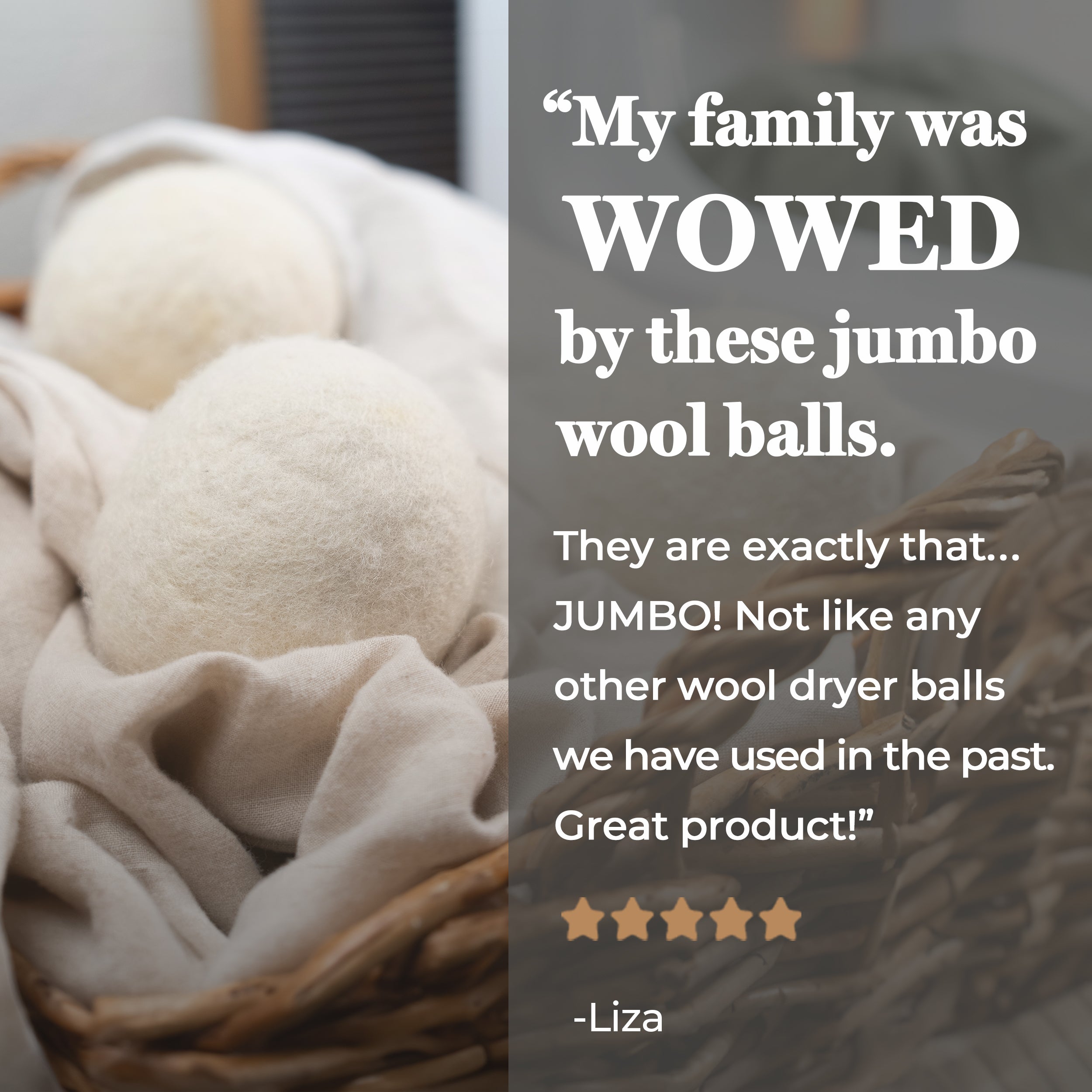 Jumbo Wool Dryer Balls ( 3 Pack )