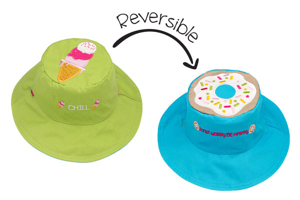 Baby/kids Reversible Sun Hat - Ice Cream | Donut