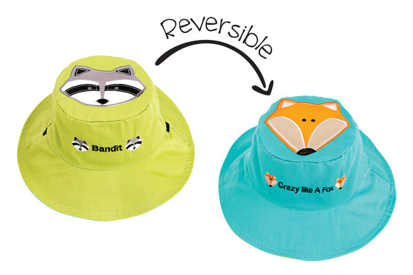 Baby/kids Reversible Sun Hat - Raccoon | Fox