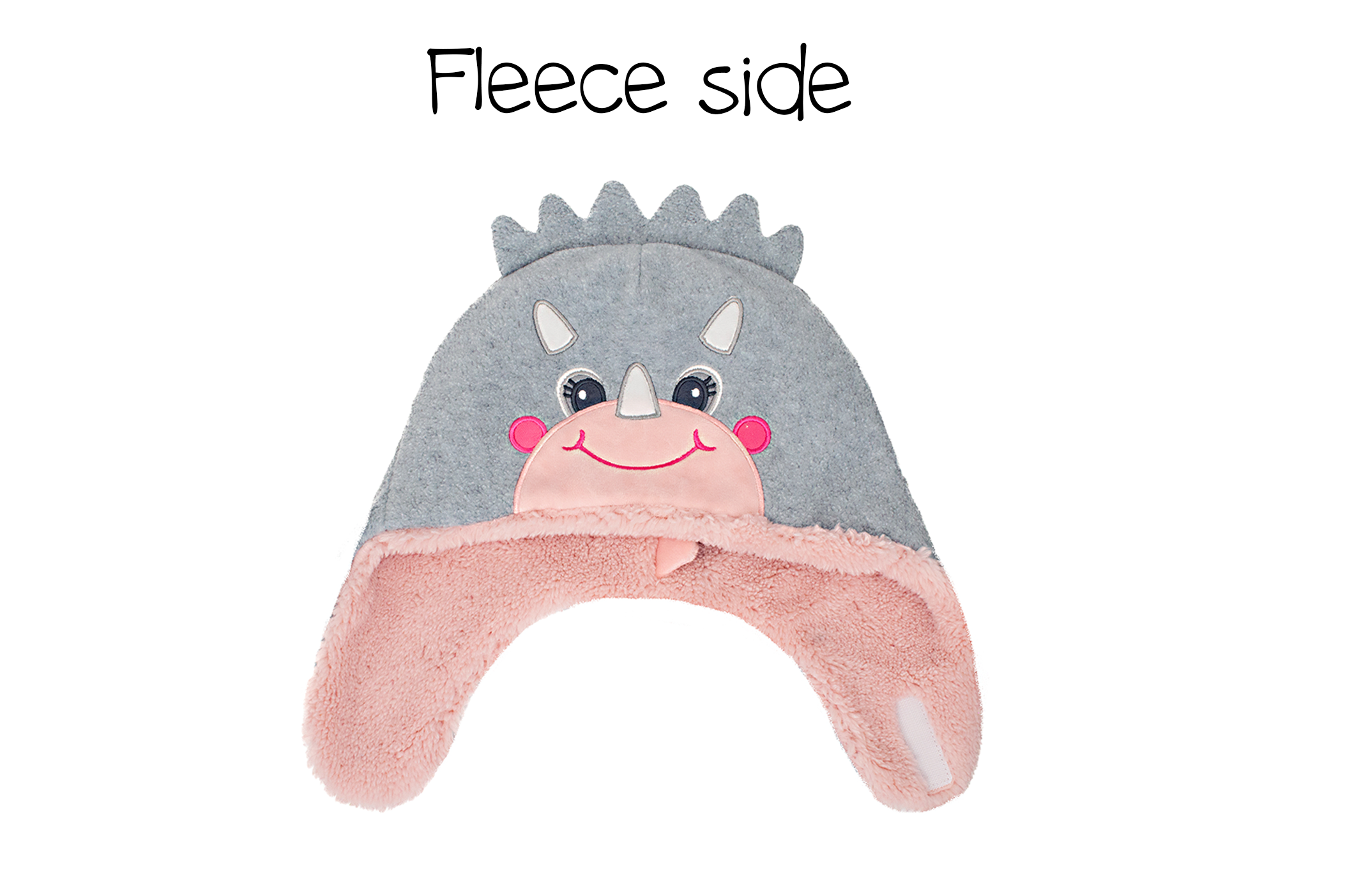 Baby/kids Reversible Sherpa Hat - Dino Pink