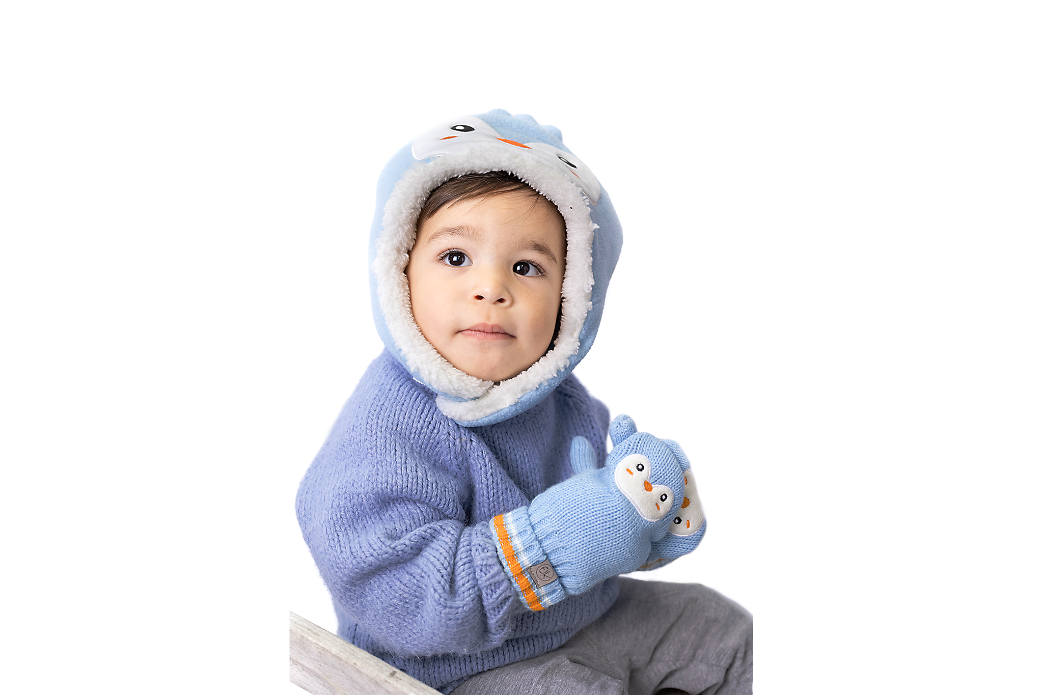 Baby/kids Reversible Sherpa Hat - Penguin/polar Bear