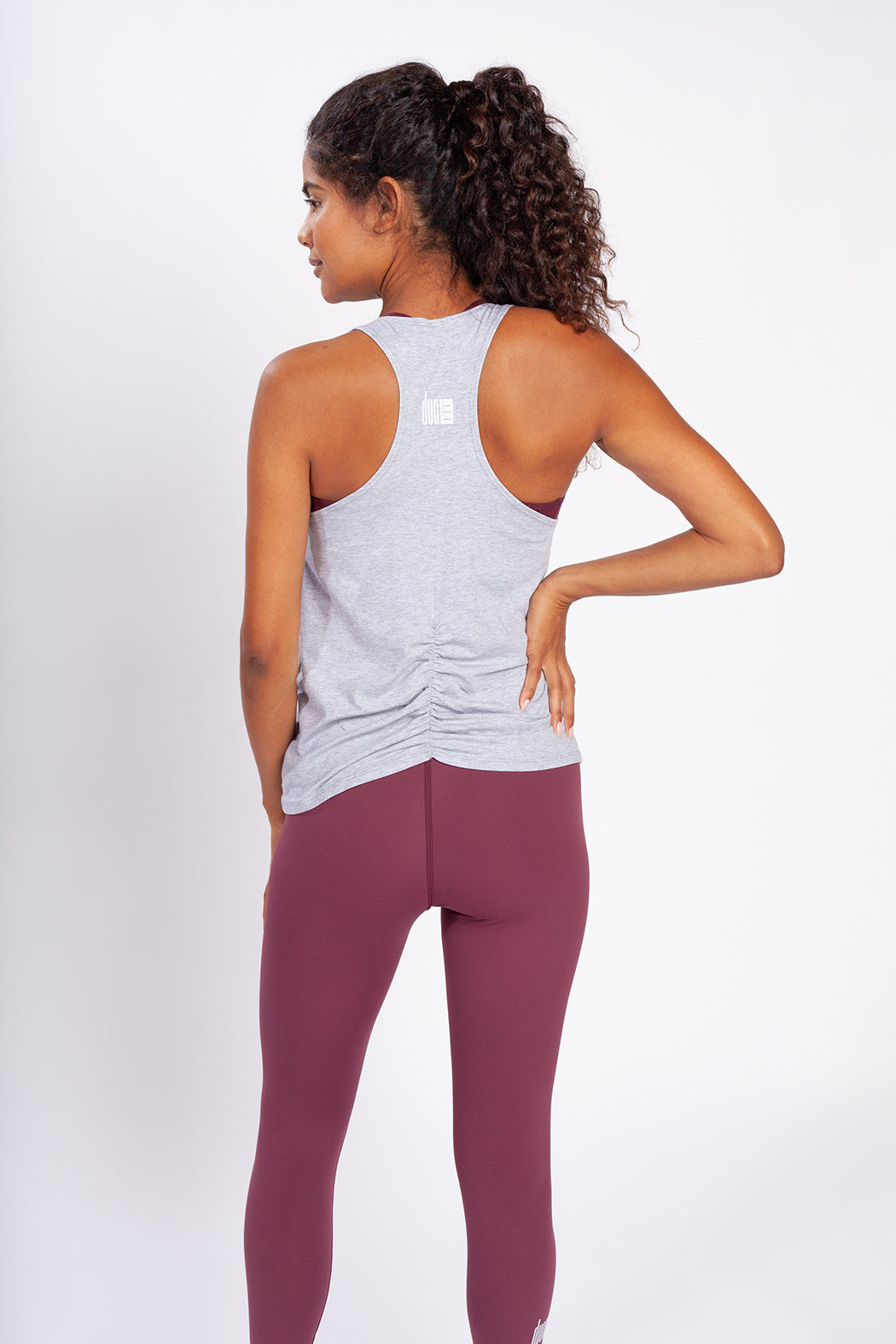 Rhett Ruched Back Tank In Grey