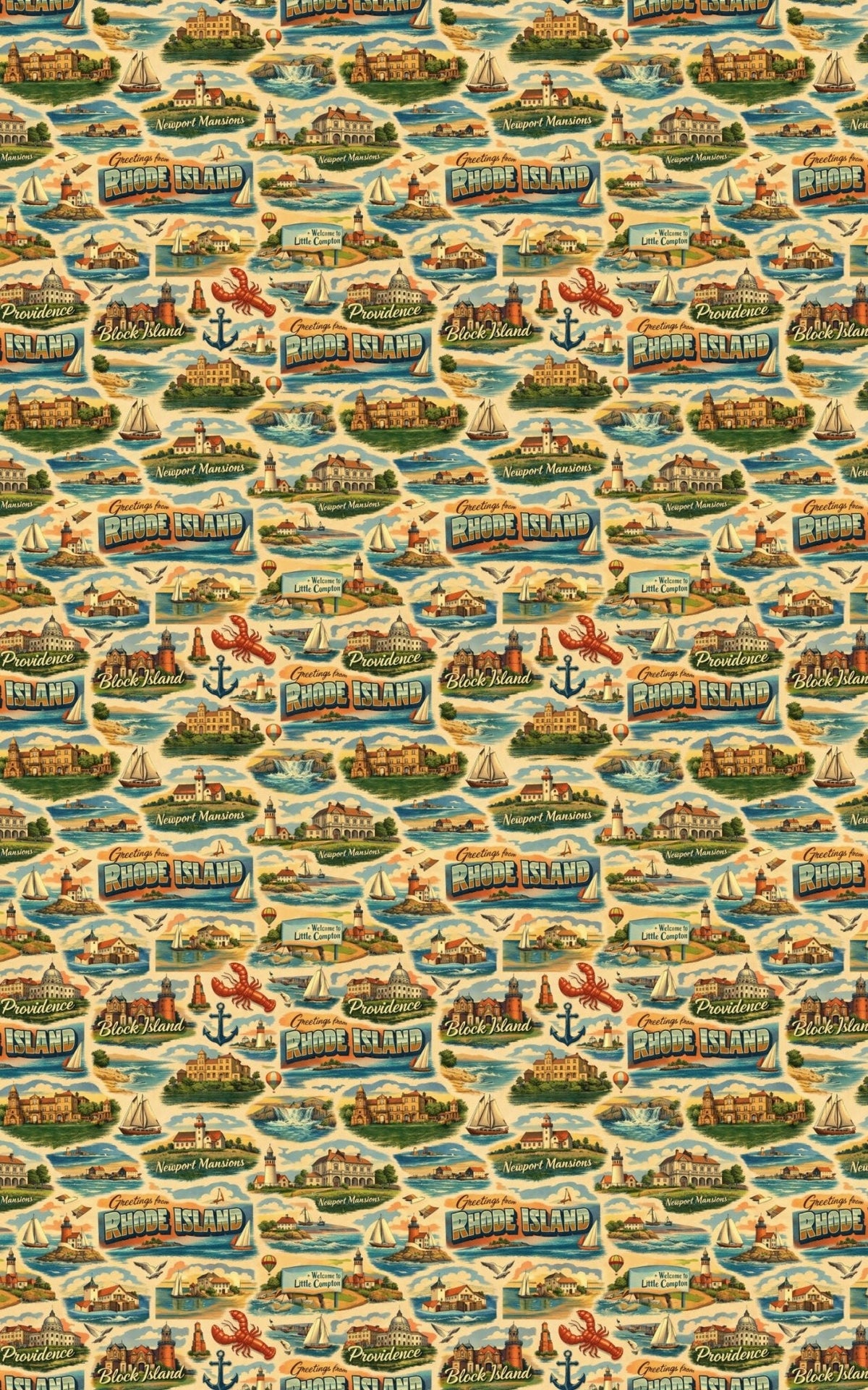 Rhode Island Postcard Memories Wrapping Paper