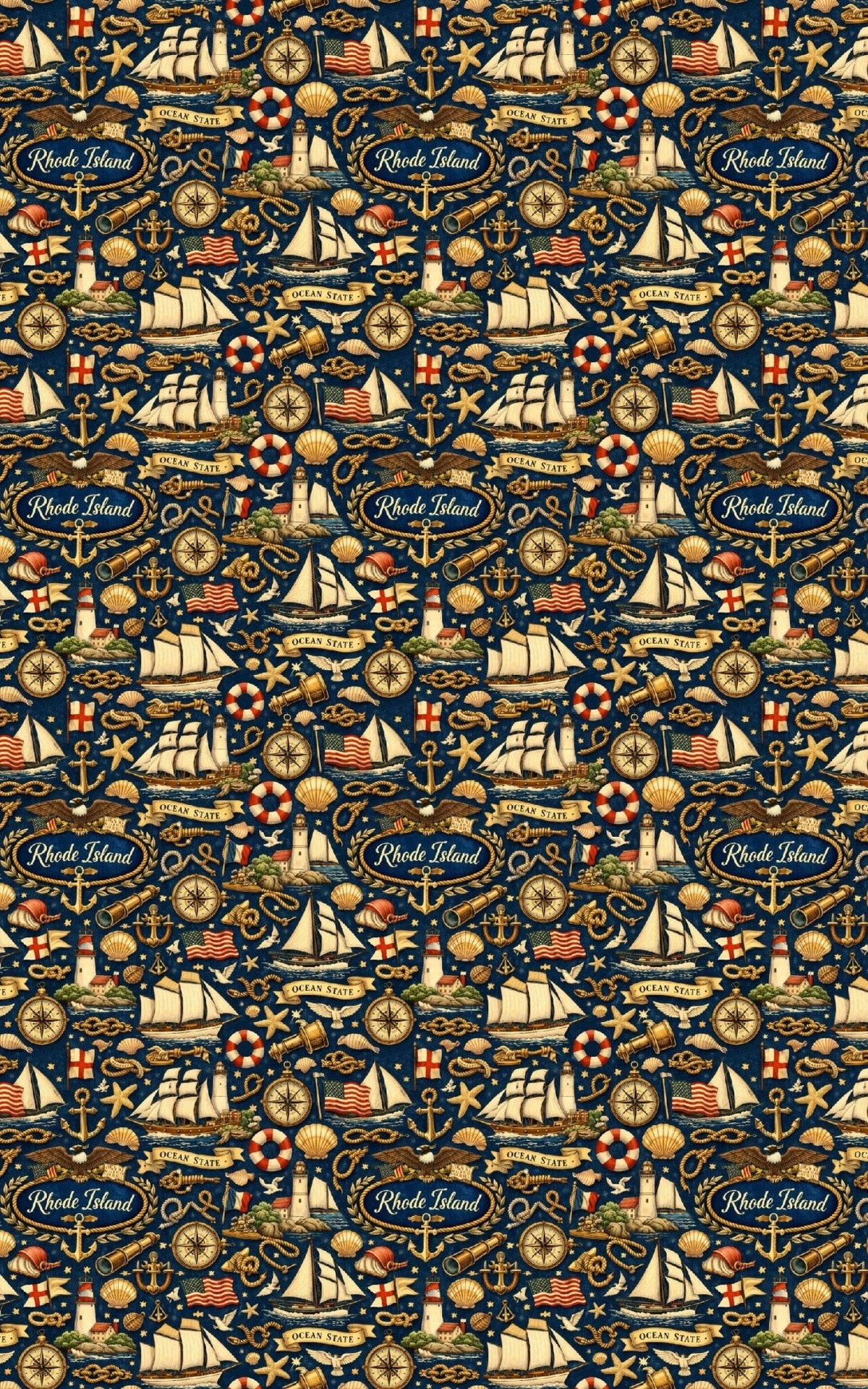 Rhode Island Nautical Charm Wrapping Paper