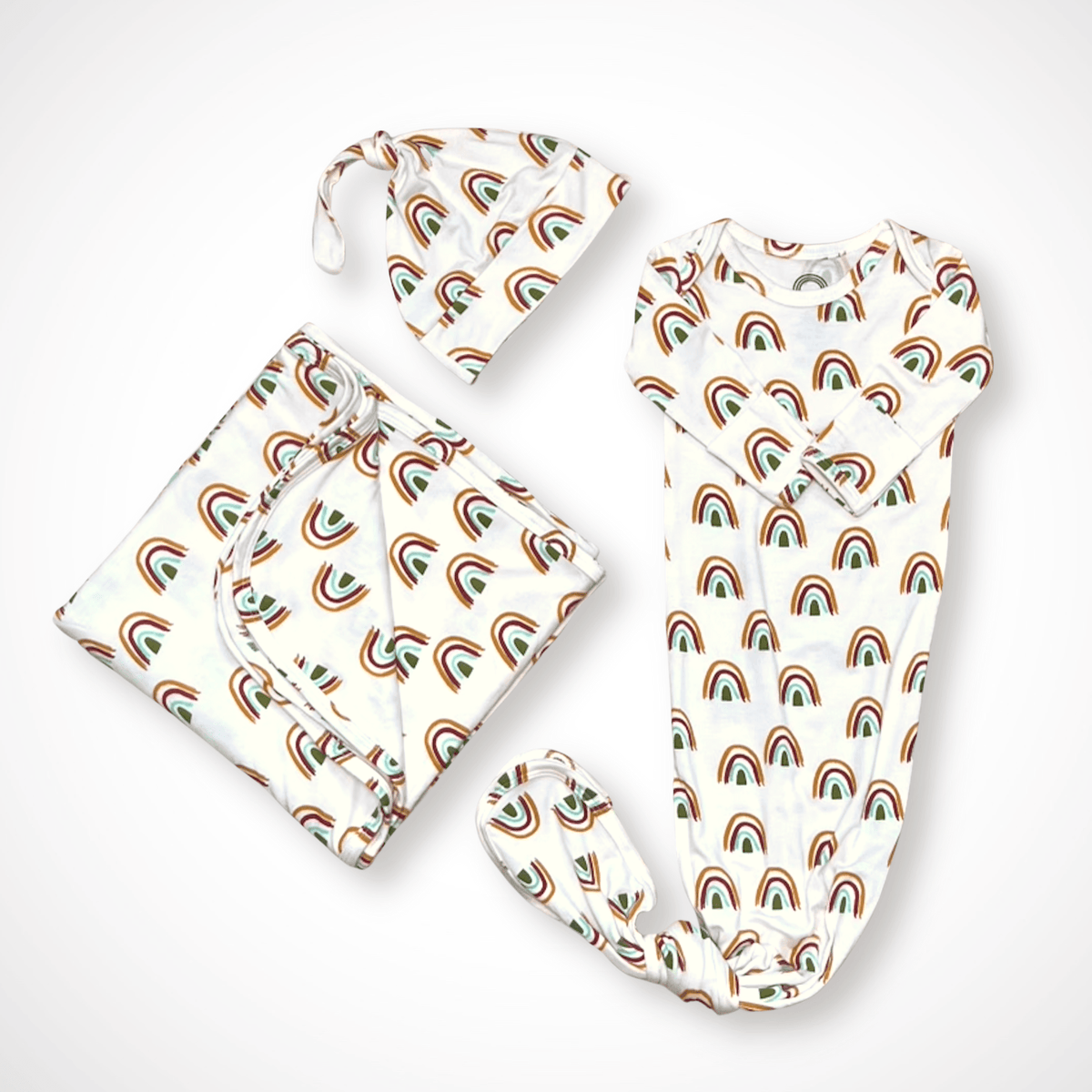 Rainbow Gown & Swaddle Set + Gift Box