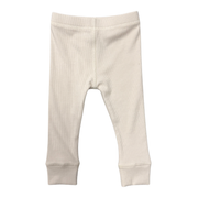Girls Ribbed Leggings In Cream