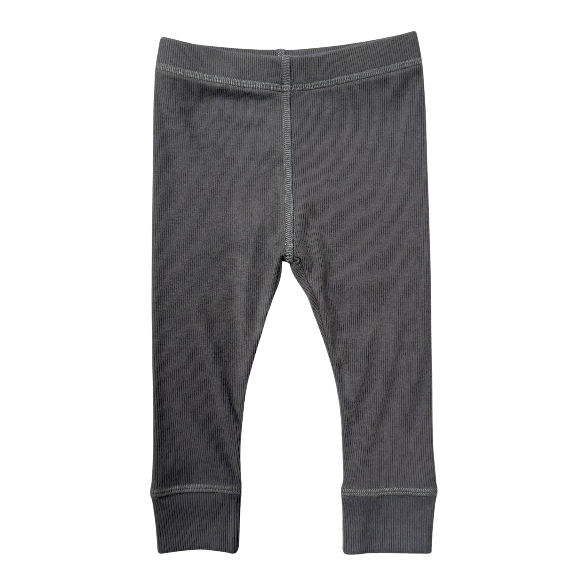 Girls Ribbed Leggings In Tornado Gray