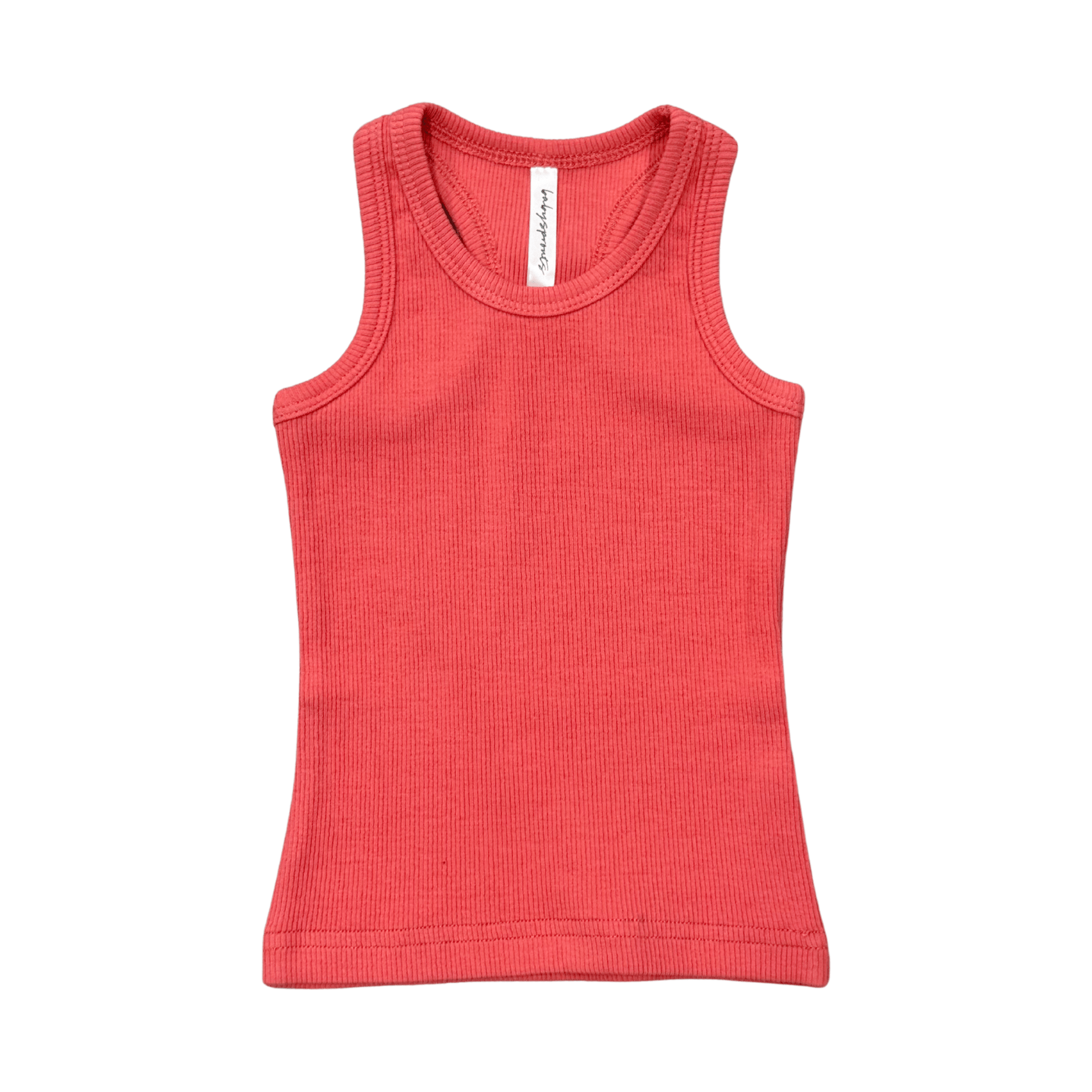 Girls Ribbed Tank In Cherry Pink