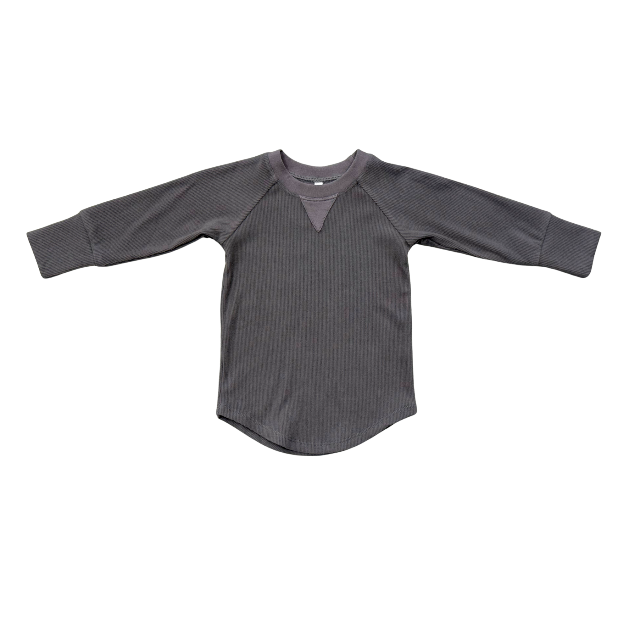 Boys Ribbed Top In Tornado Gray