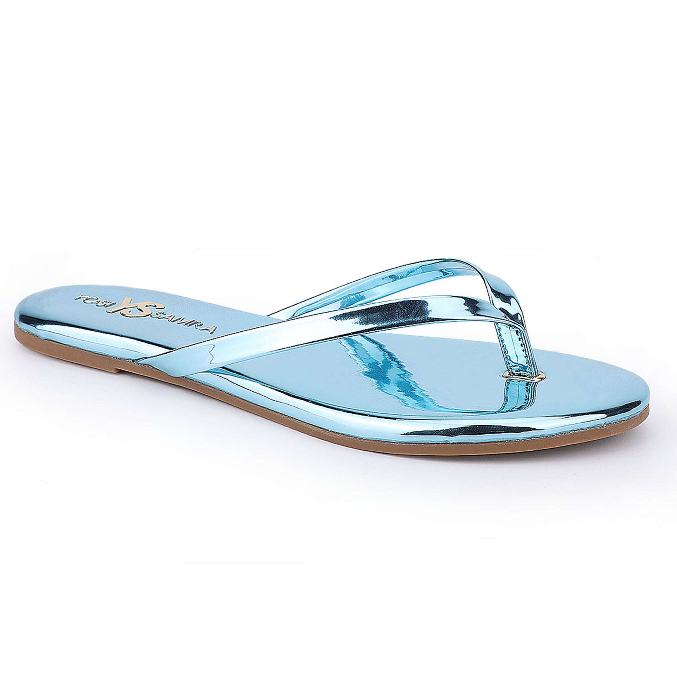 Rivington Flip Flop In Blue Chrome