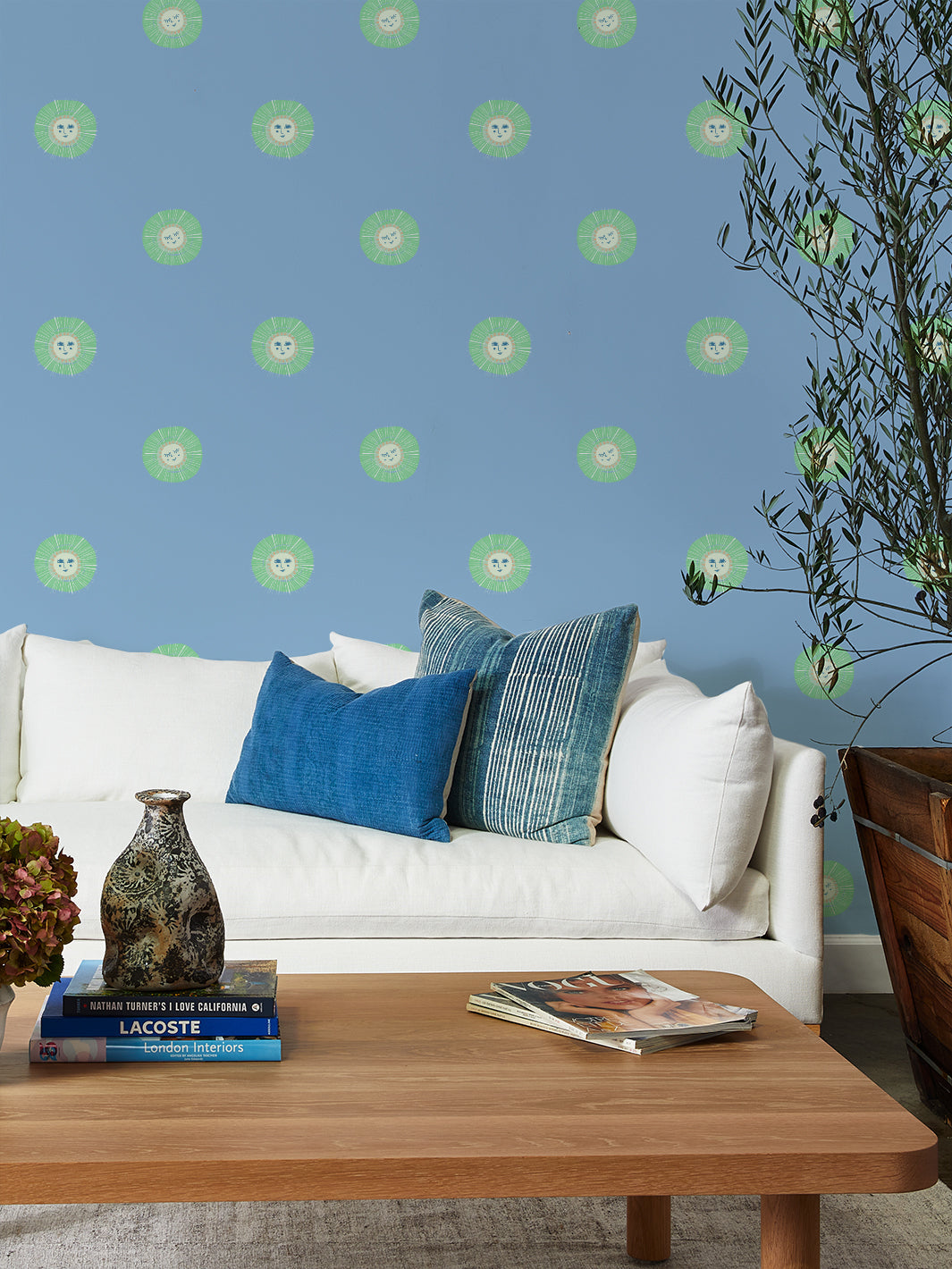 'rising Sun' Wallpaper By Tea Collection - Denim
