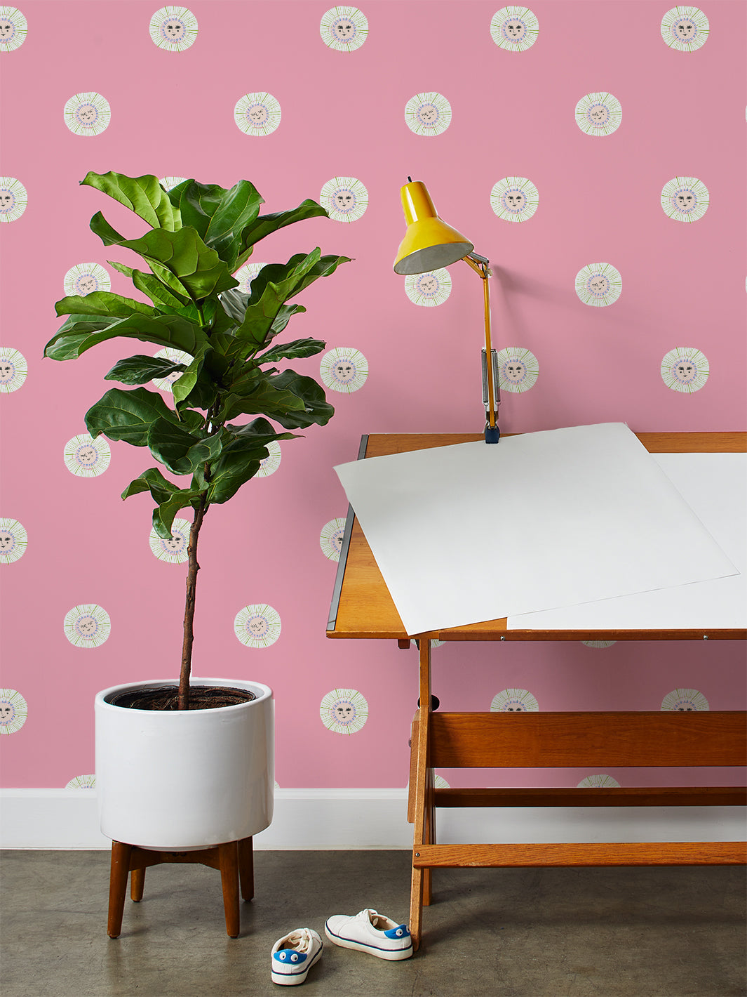 'rising Sun' Wallpaper By Tea Collection - Pink