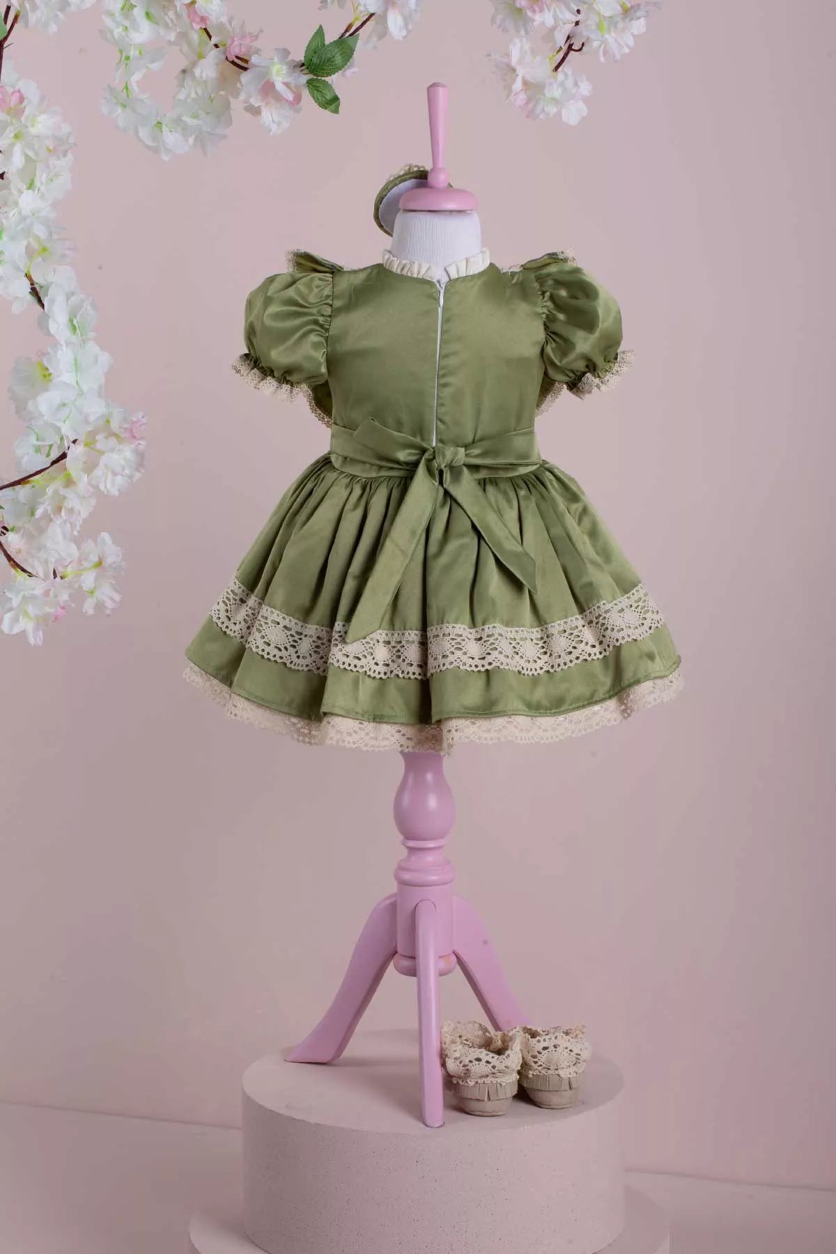 Rita Green Baby Dress Set