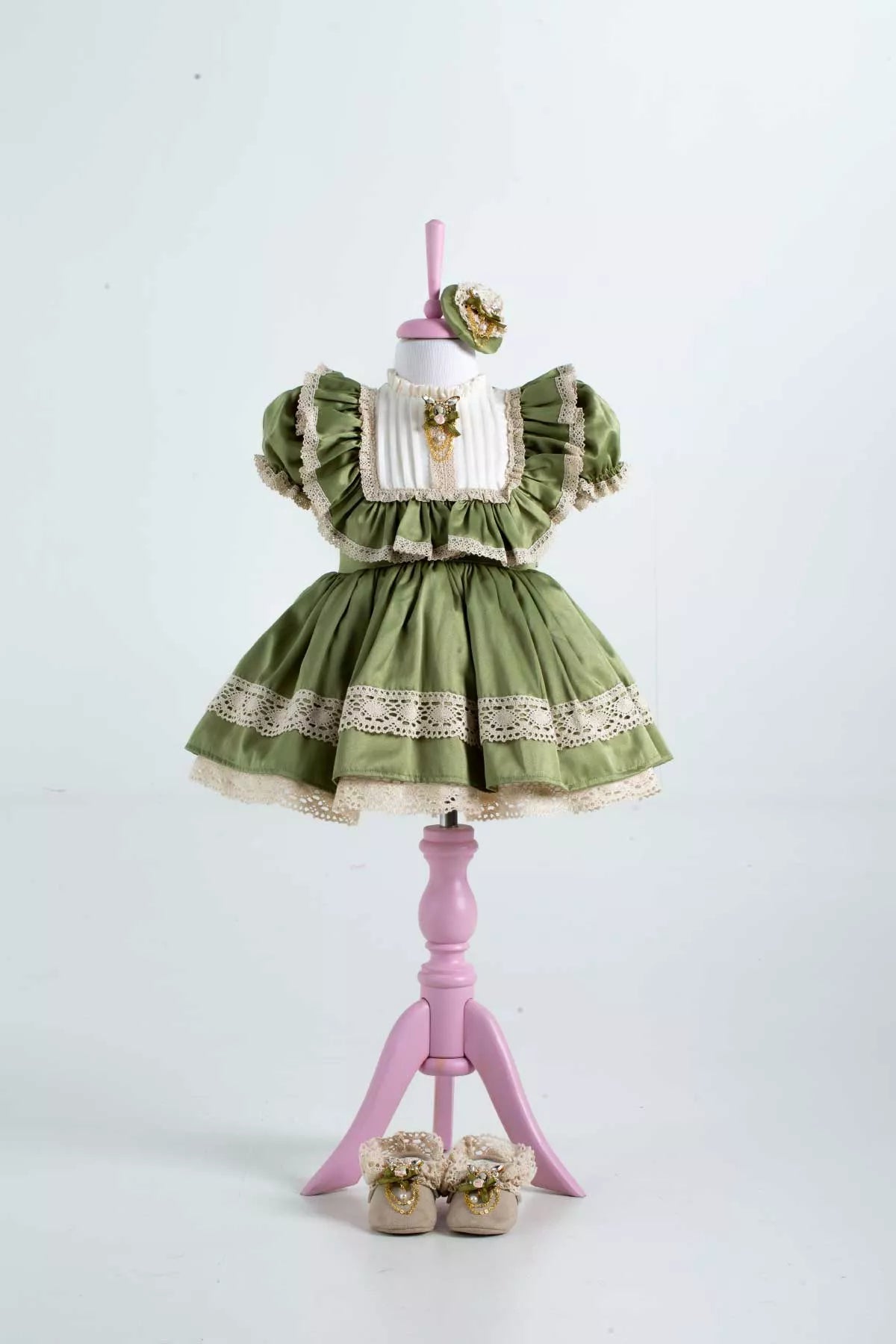 Rita Green Baby Dress Set