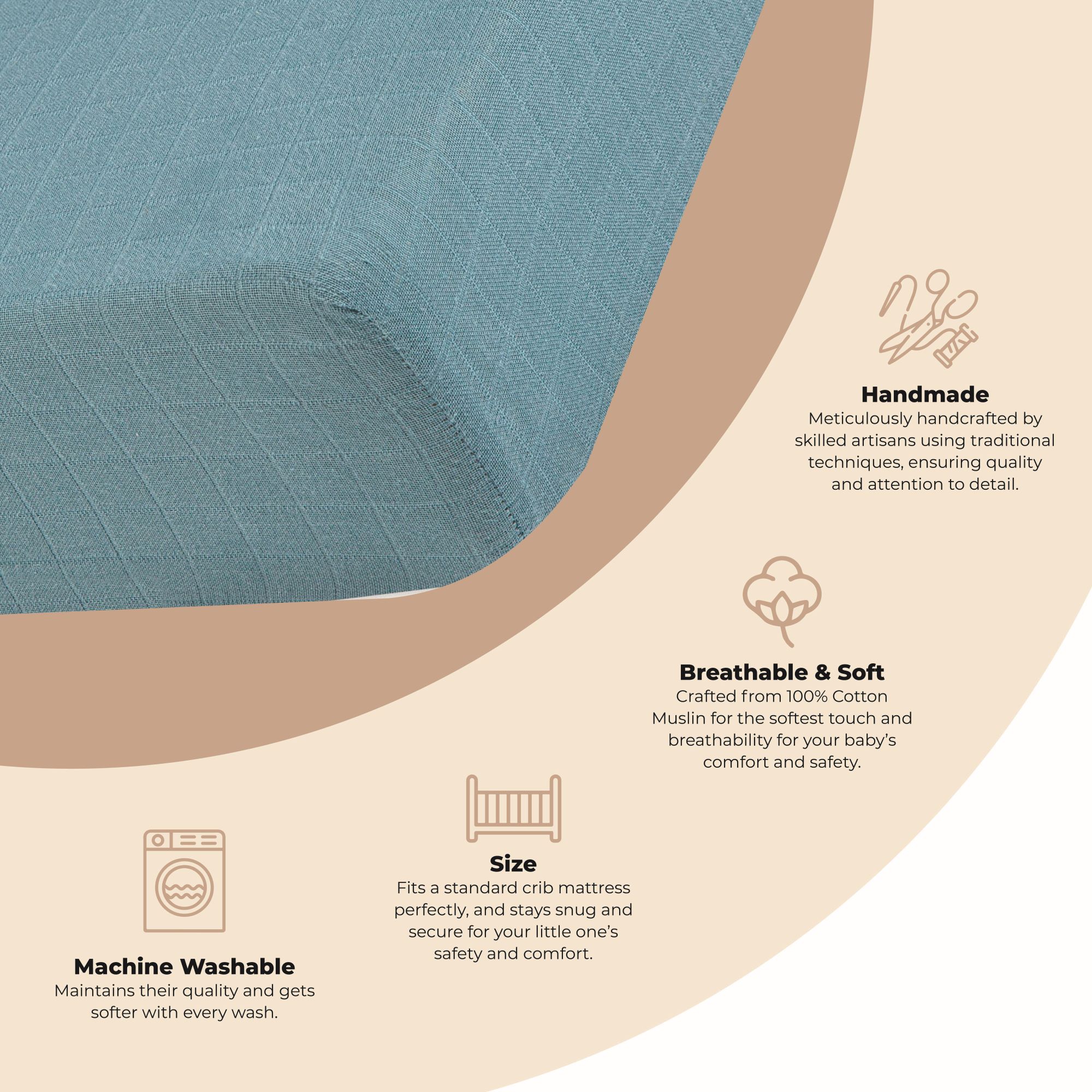 Crib Fitted Sheet – Riverstone