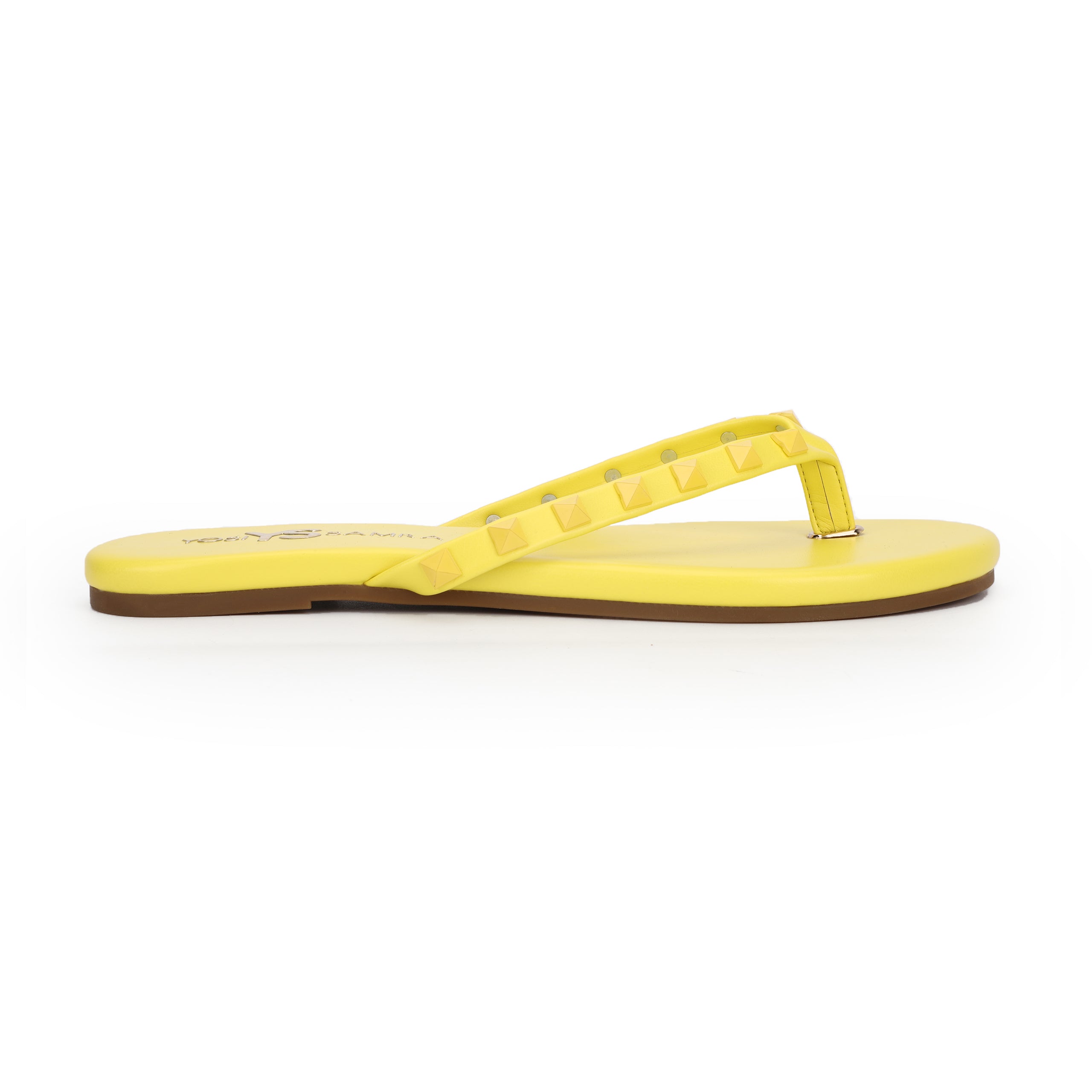 Rivington Stud Flip Flop In Canary Yellow