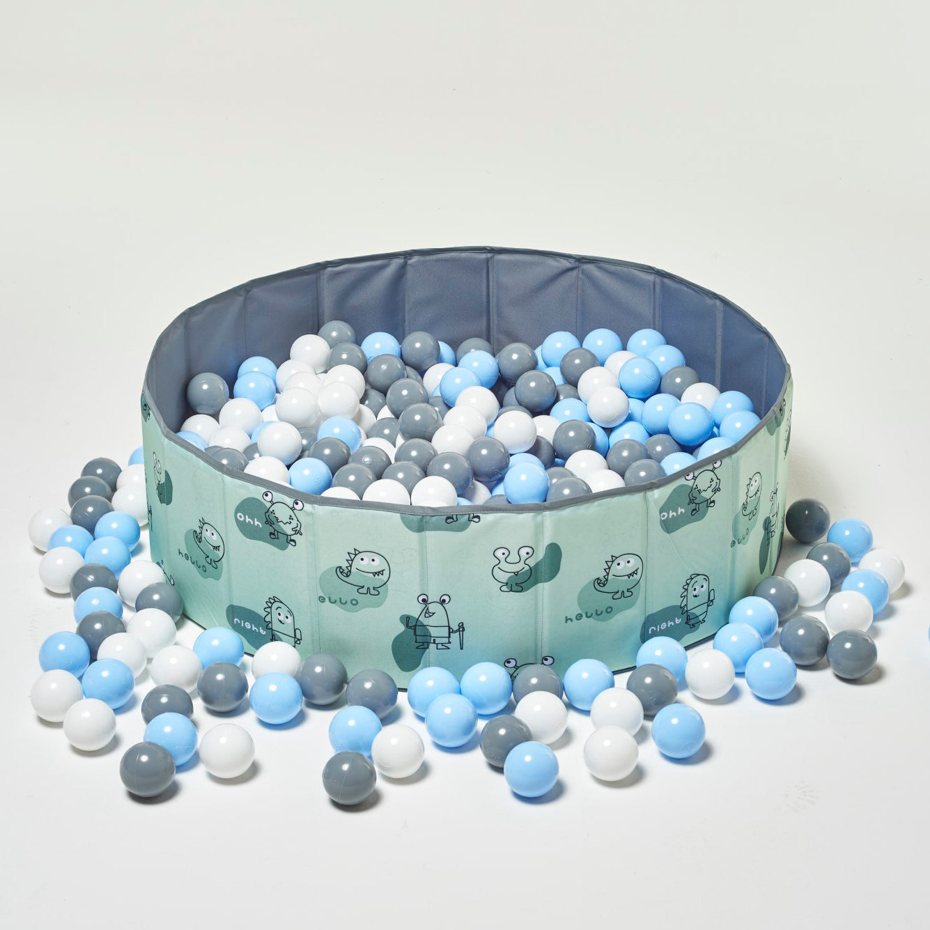 Foldable Space Saver Ball Pitt Kids Green