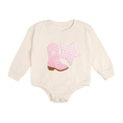 Bandana Cowgirl Patch Western Long Sleeve Romper