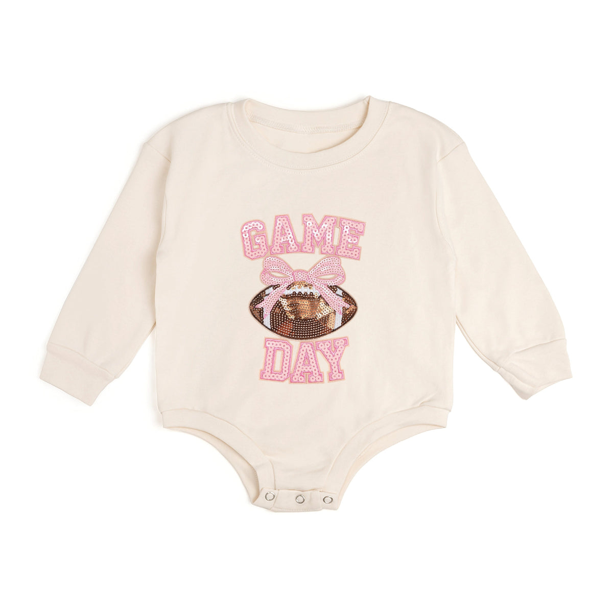Game Day Sequin Patch Long Sleeve Romper