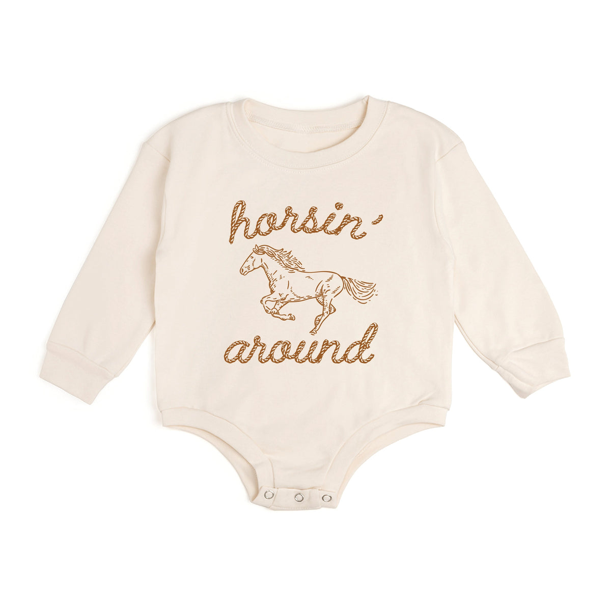 Horsin' Around Western Long Sleeve Romper