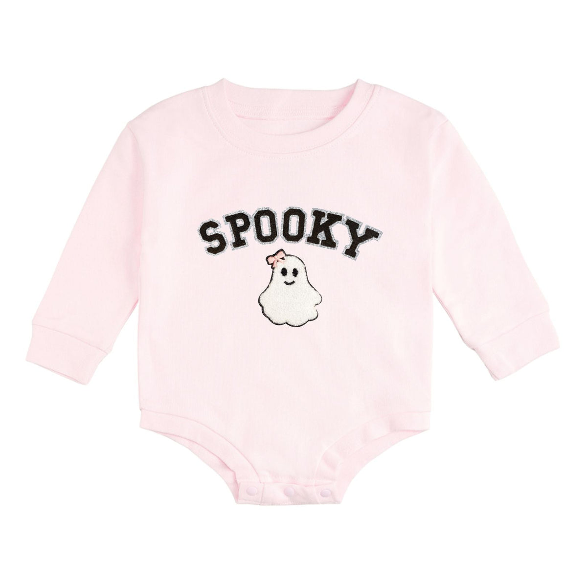 Spooky Patch Halloween Long Sleeve Romper