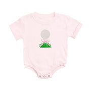 Golf Tee Bow Patch Short Sleeve Romper
