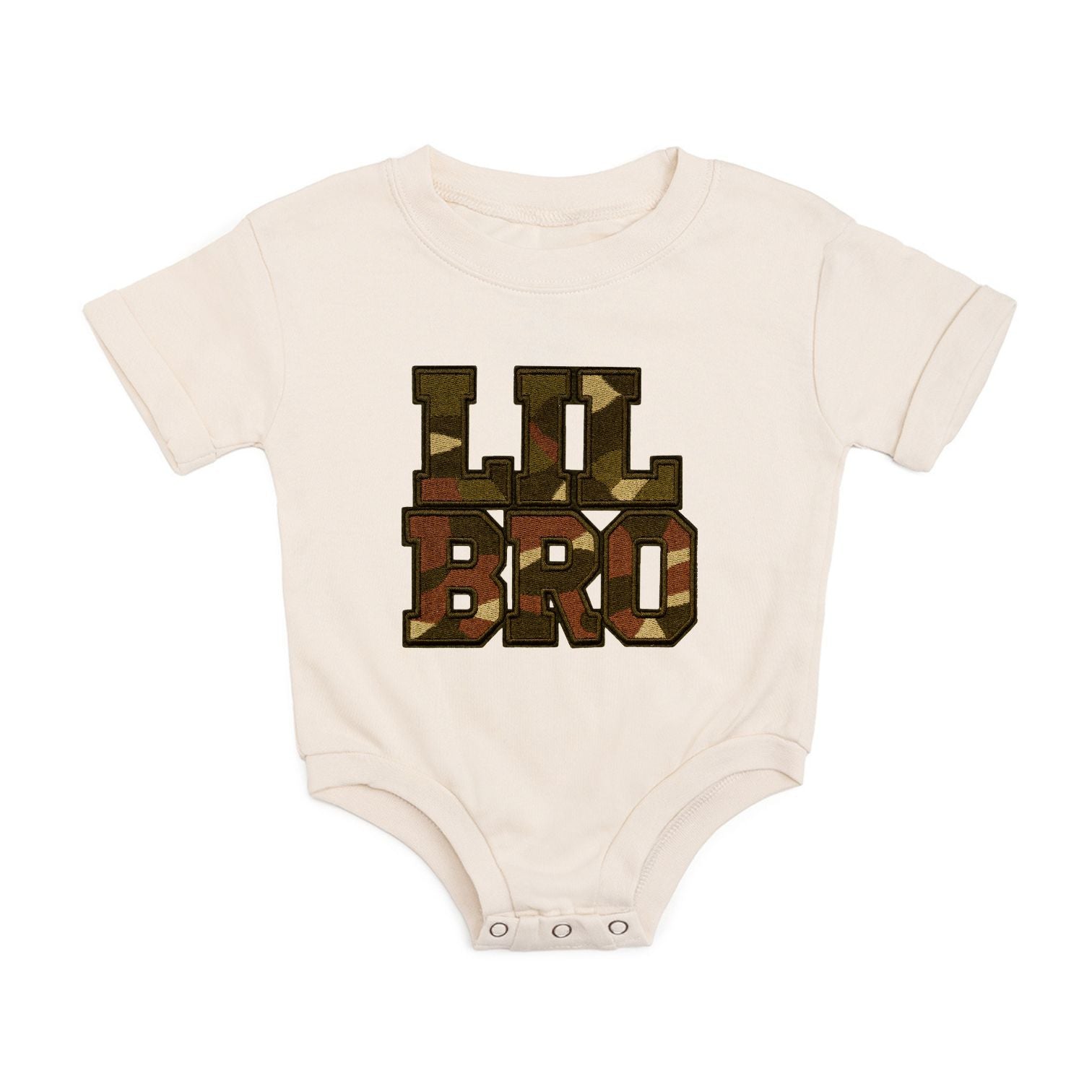 Lil Bro Camo Patch Short Sleeve Romper