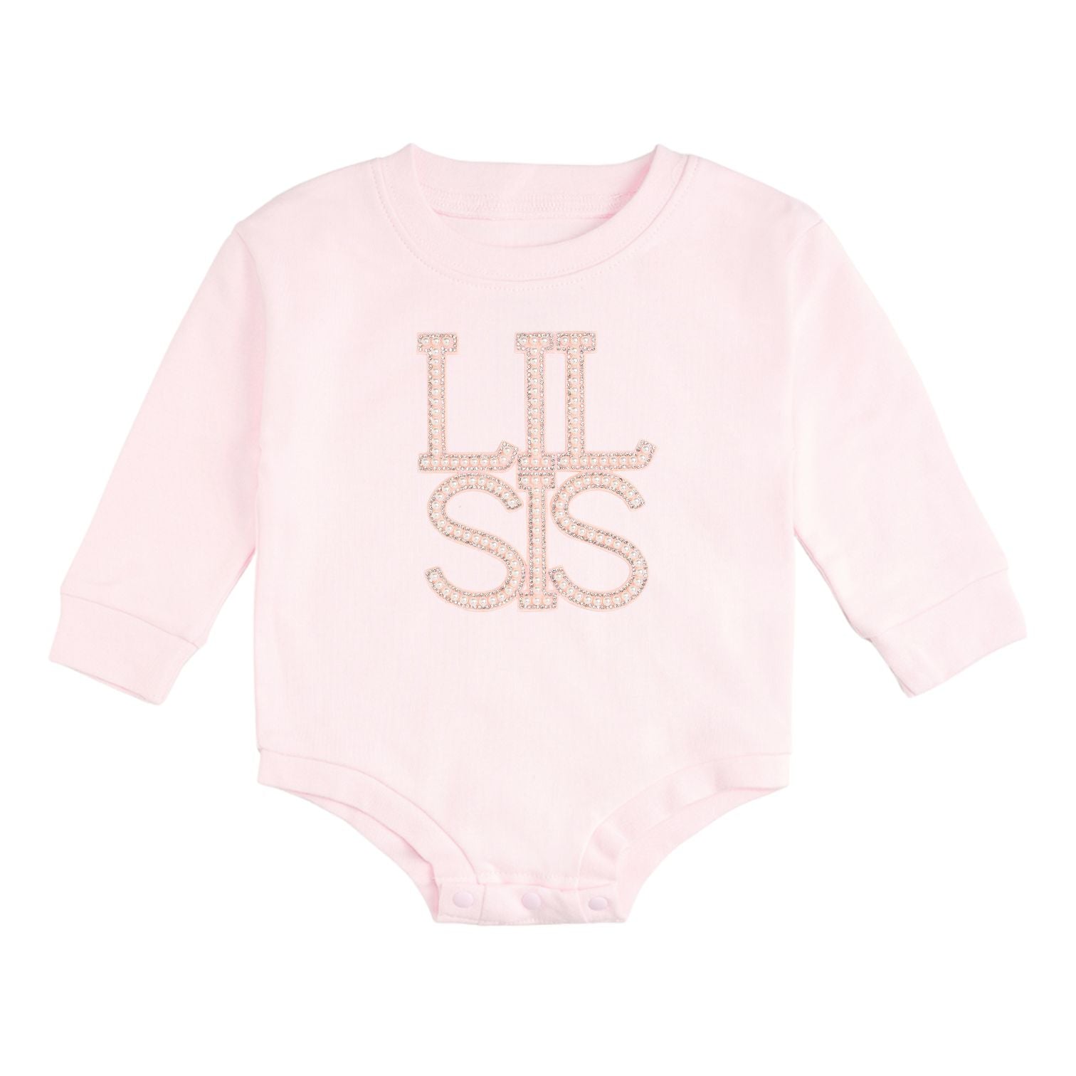 Lil Sis Pearl Patch Long Sleeve Romper