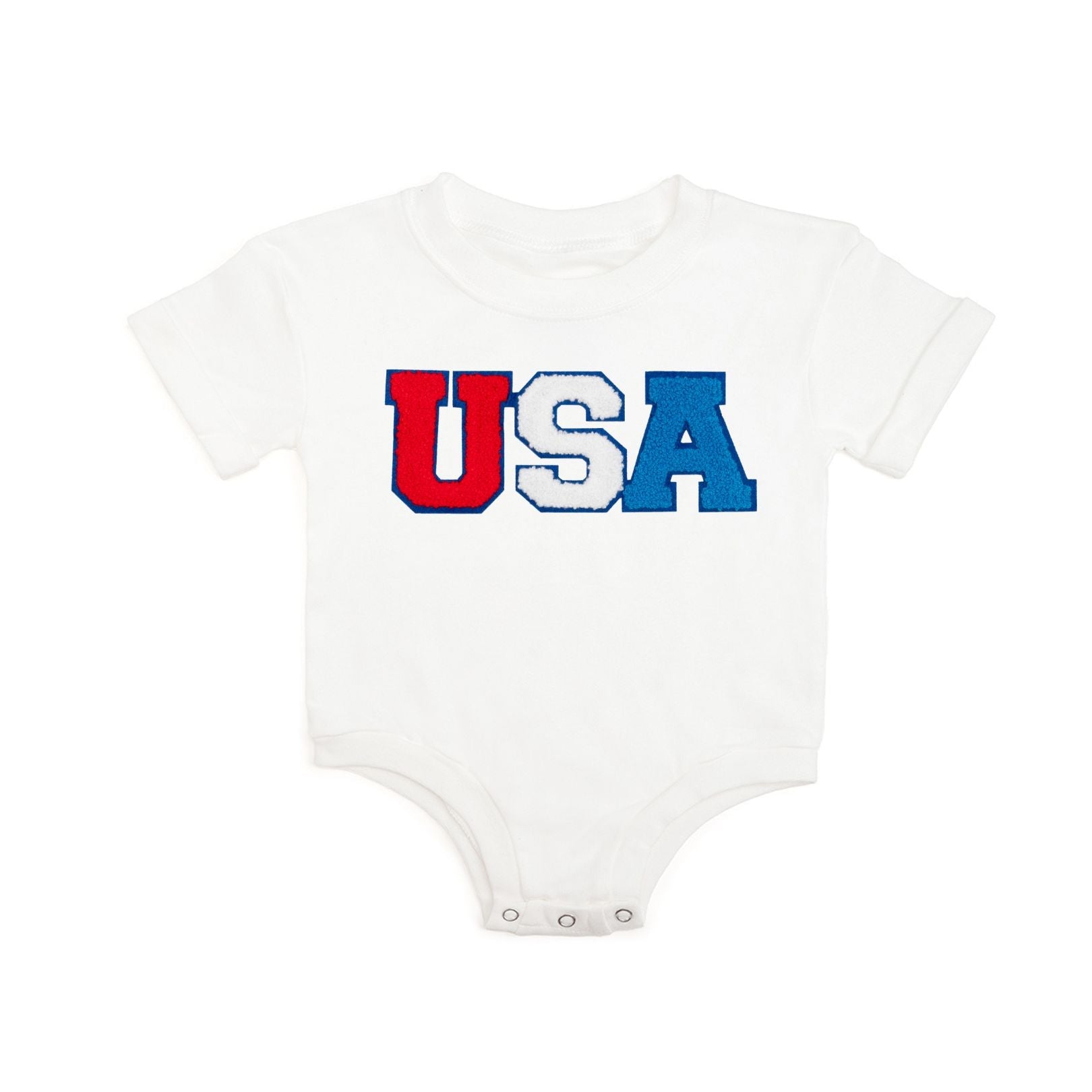 Usa Multi Patch Short Sleeve Romper