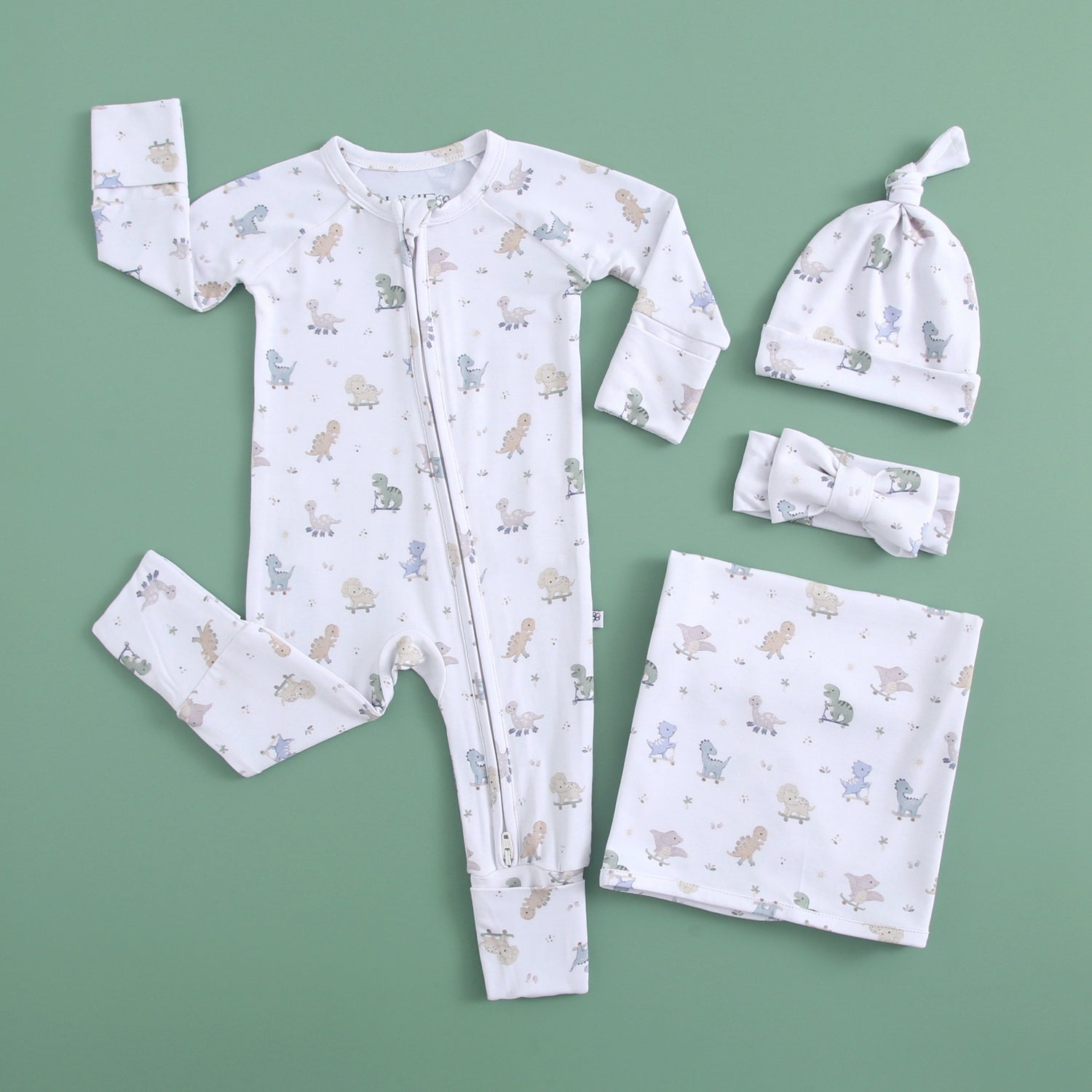 Dino Derby Zippered Baby Romper