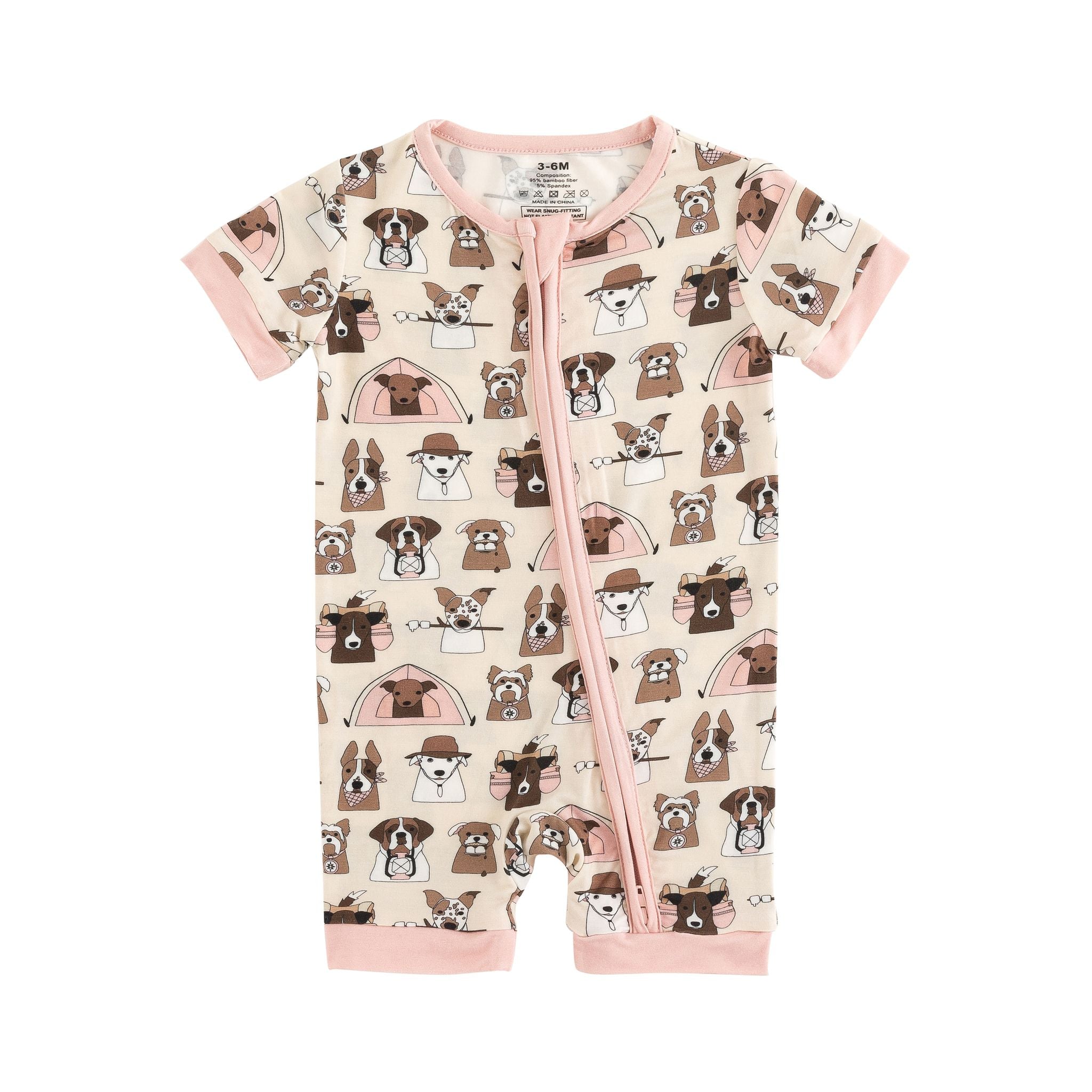 Camp Paws (romper) - Pink