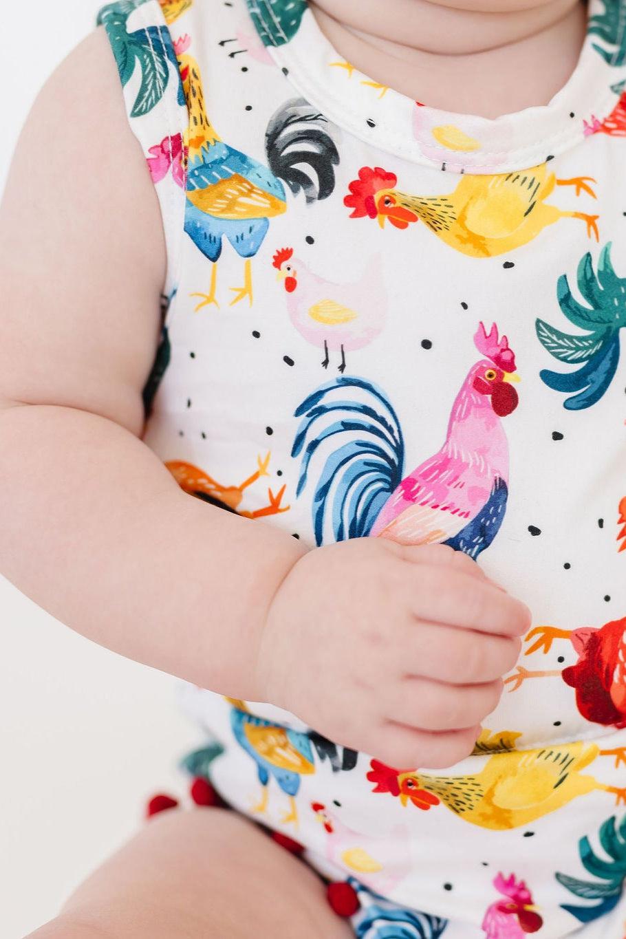 Rooster Pom Pom Romper