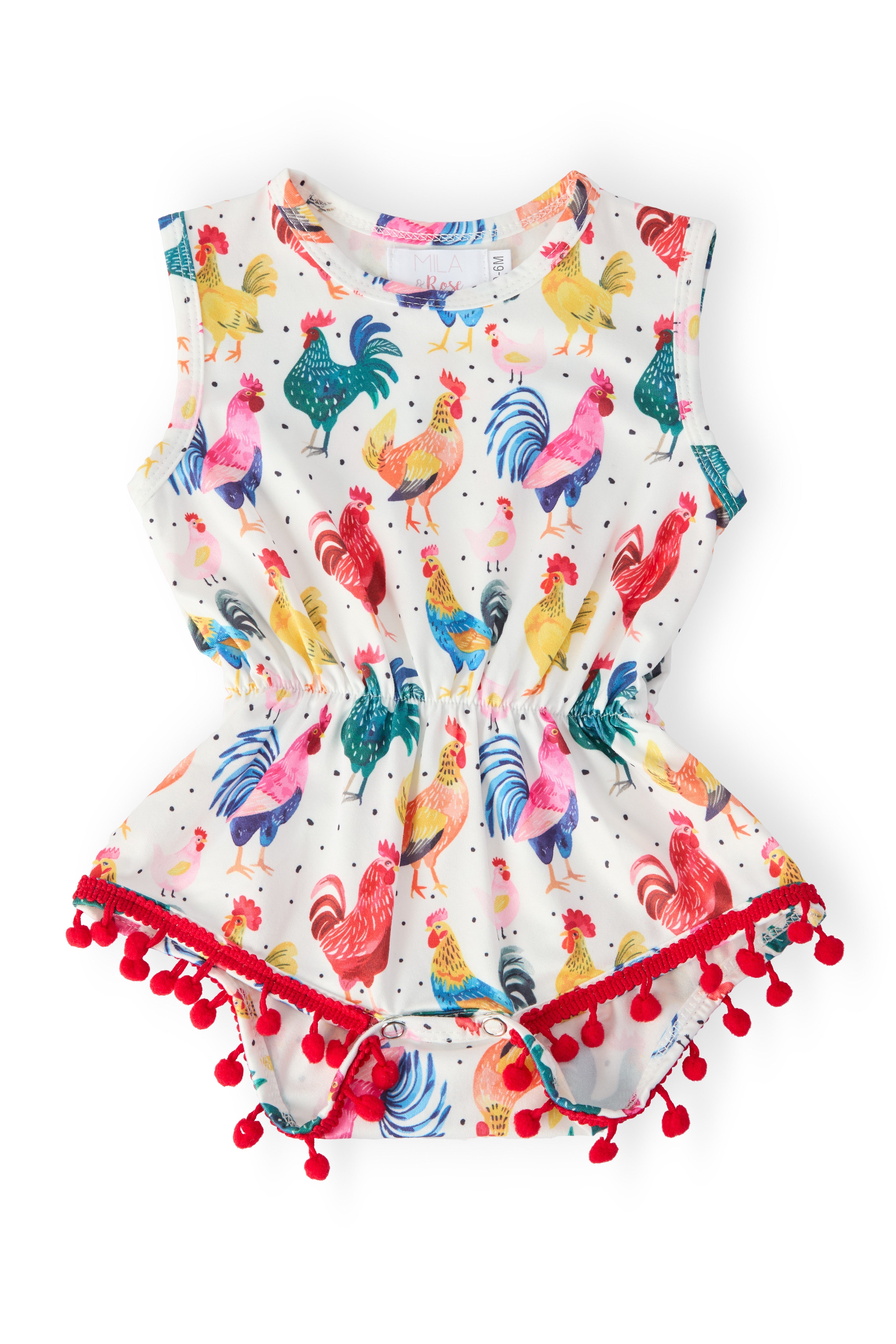 Rooster Pom Pom Romper