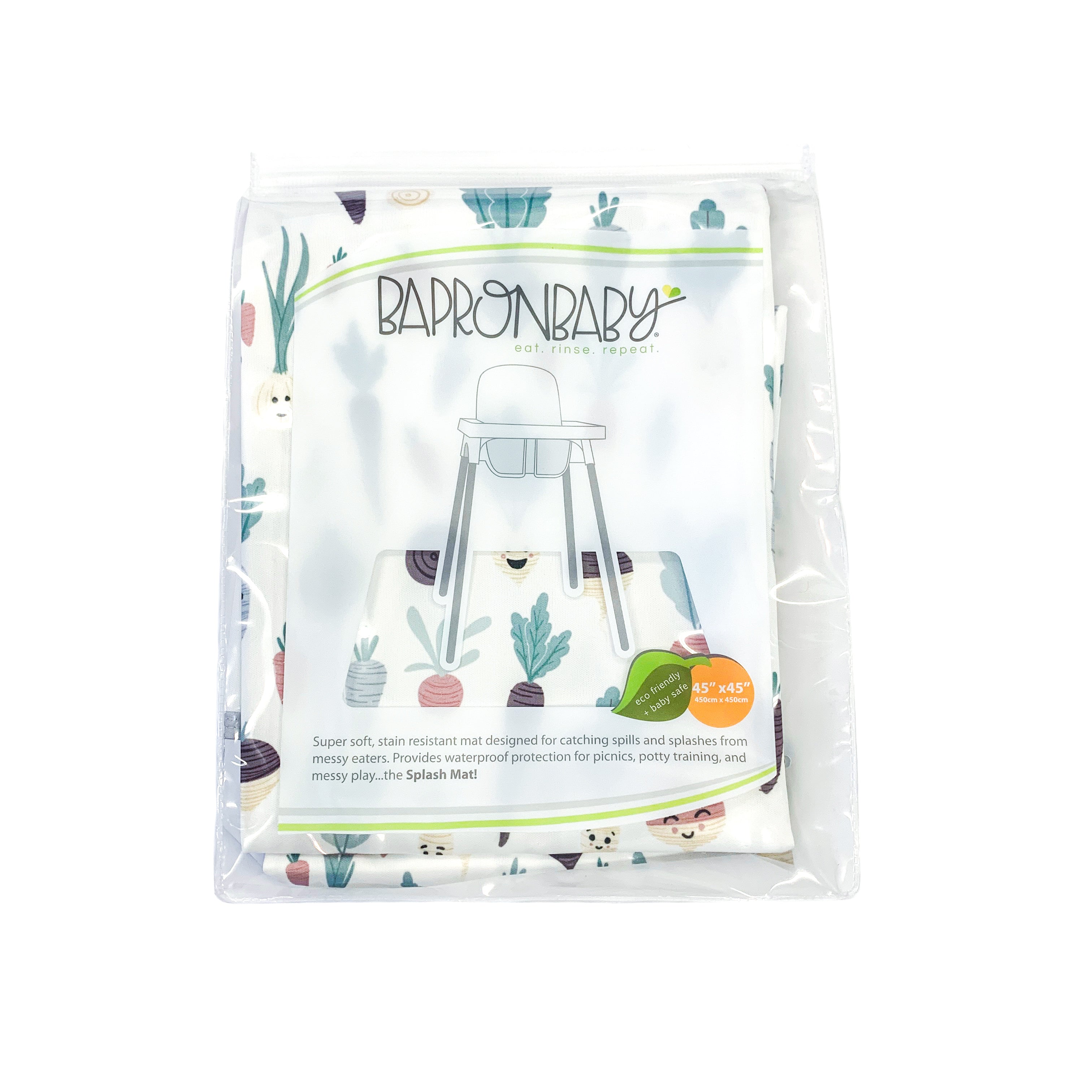 Root Veggies Splash Mat - A Waterproof Catch-all For Highchair Spills And More!