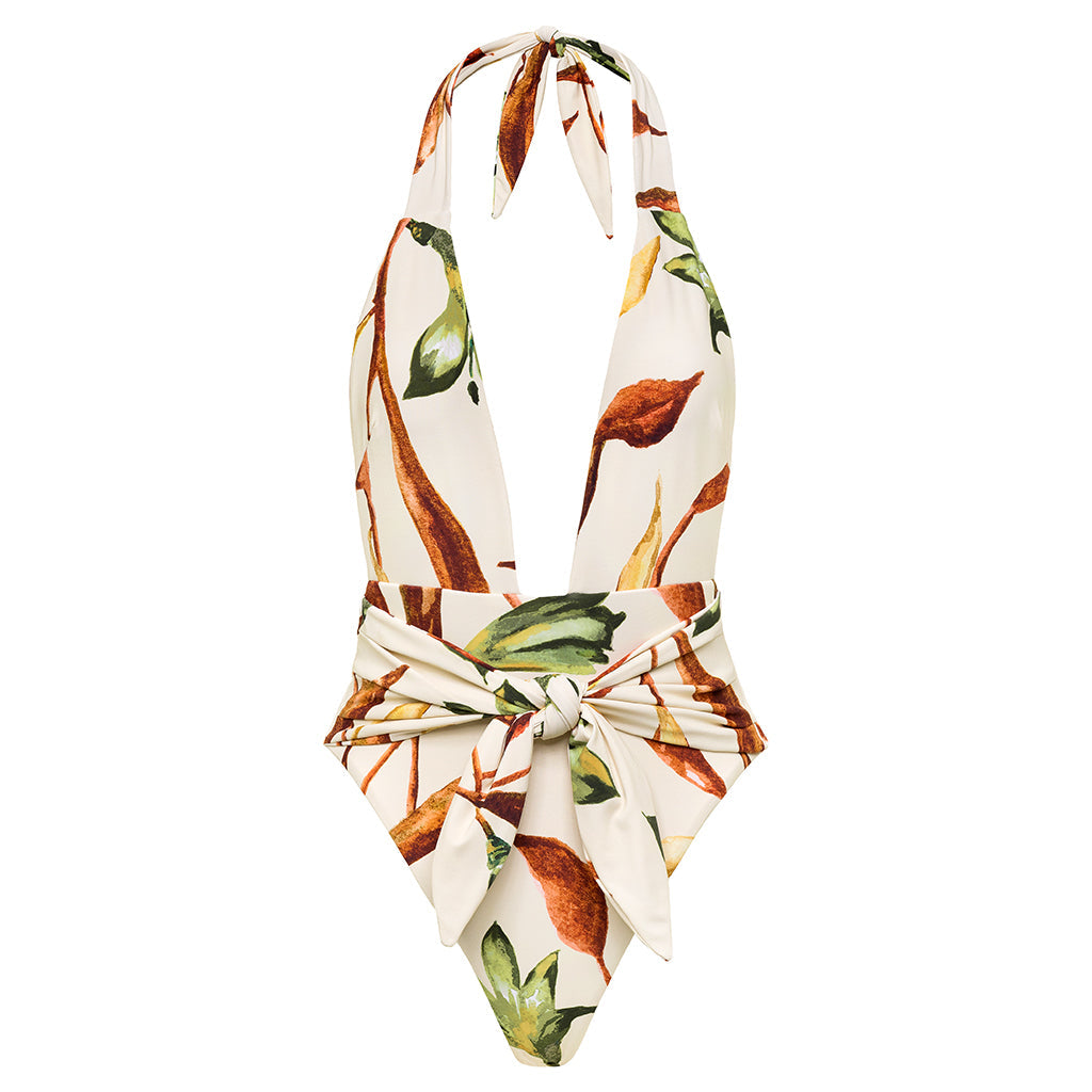 Rooted Floral Tropez Tie-up One-piece