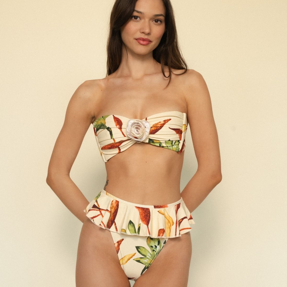 Rooted Floral Tamarindo Ruffle Bikini Bottom