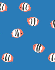 'rosa Fish' Wallpaper By Tea Collection - Azure