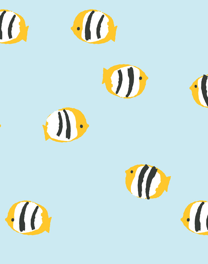 'rosa Fish' Wallpaper By Tea Collection - Sky
