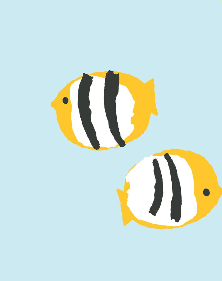 'rosa Fish' Wallpaper By Tea Collection - Sky