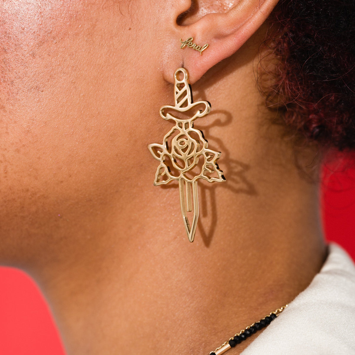 Rose Dagger Earrings