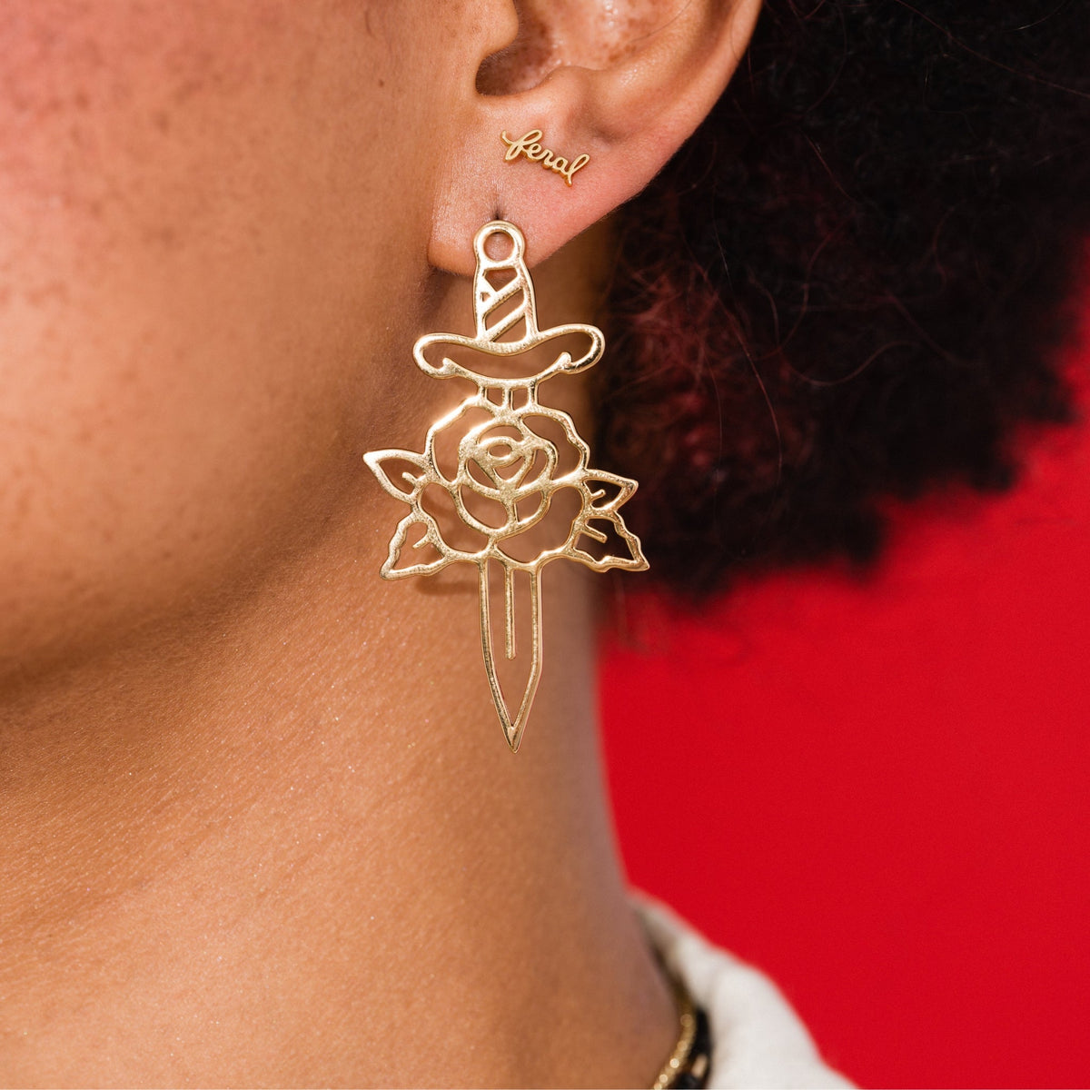 Rose Dagger Earrings