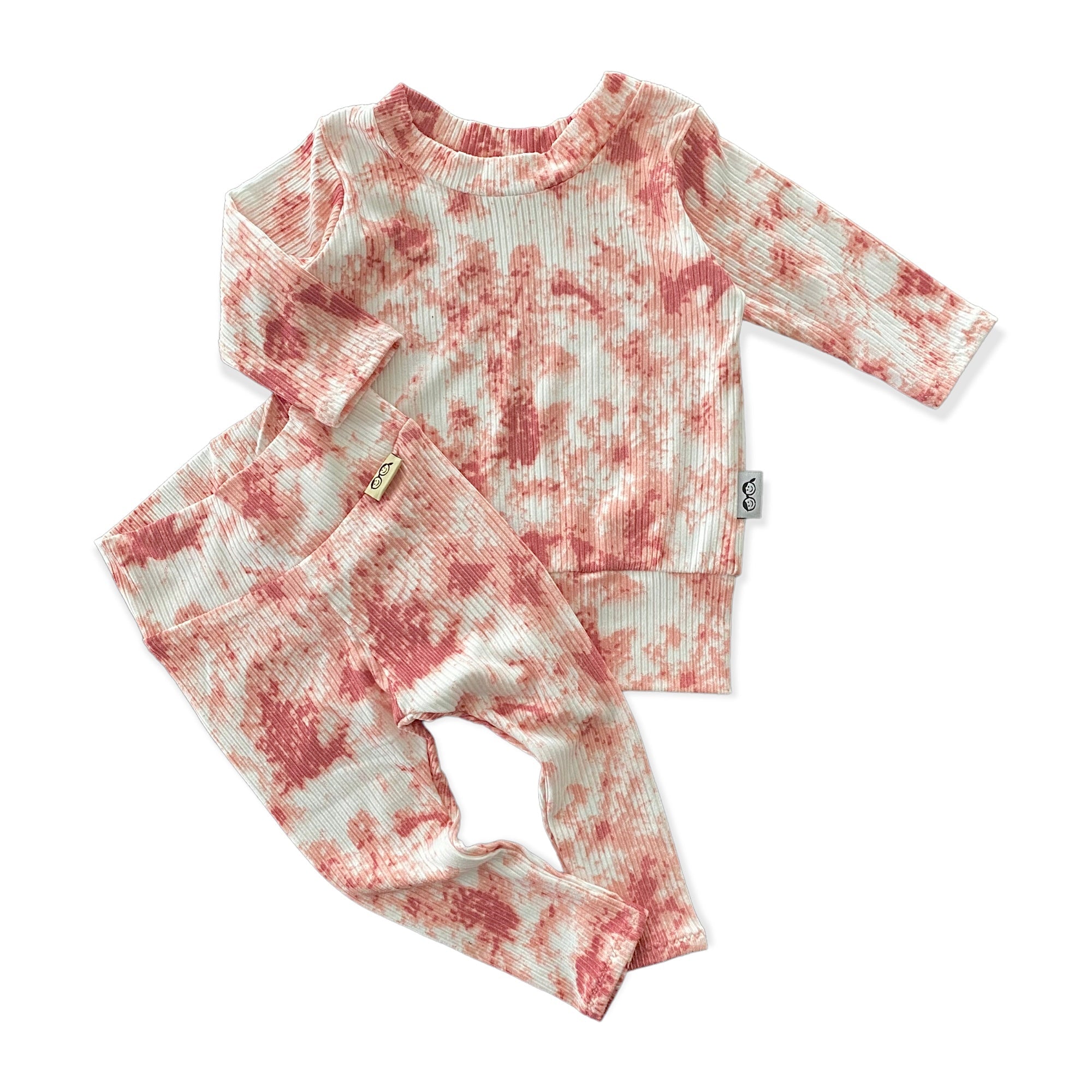 Rose Tie Dye Ribbed Lounge Set