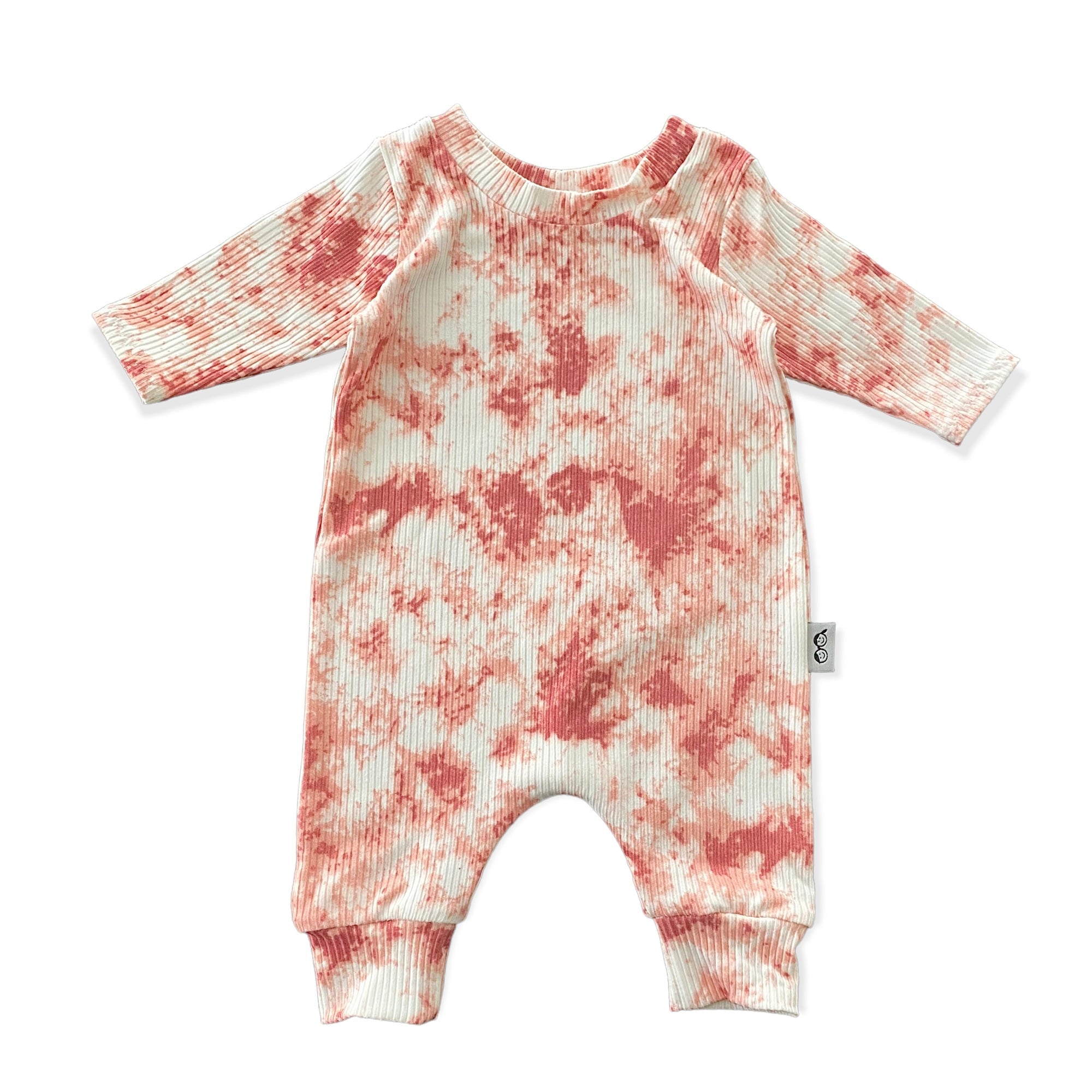 Rose Tie Dye Ribbed Harem Romper