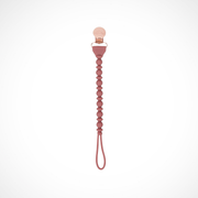 Rosewood Silicone One-piece Pacifier Clip