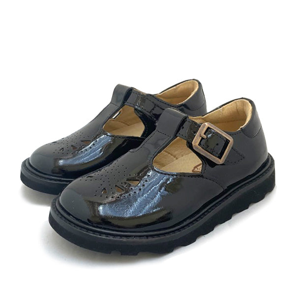 Rosie T-Bar Kids Shoe Black Patent (BTS) Leather