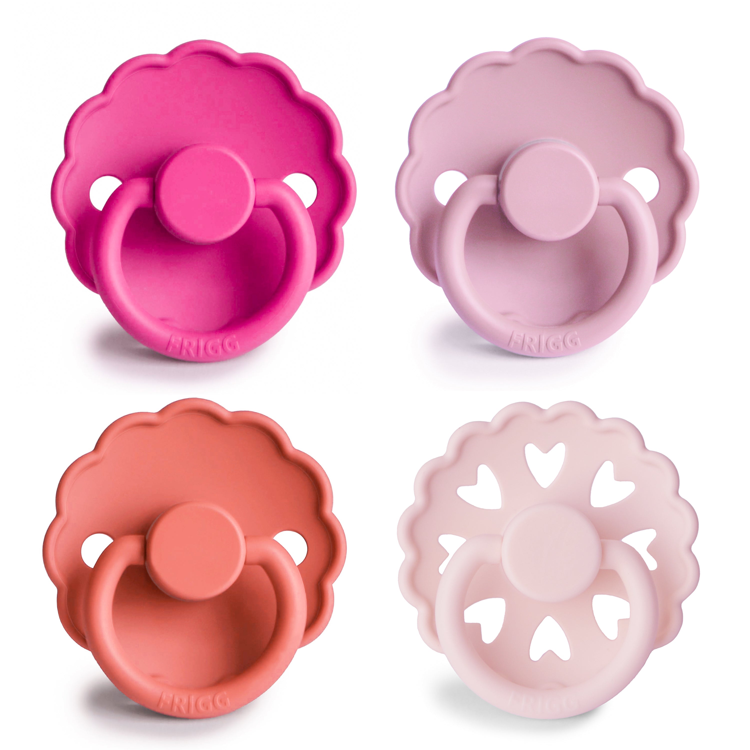 Frigg Silicone Rosy Romance Pacifier 4-pack