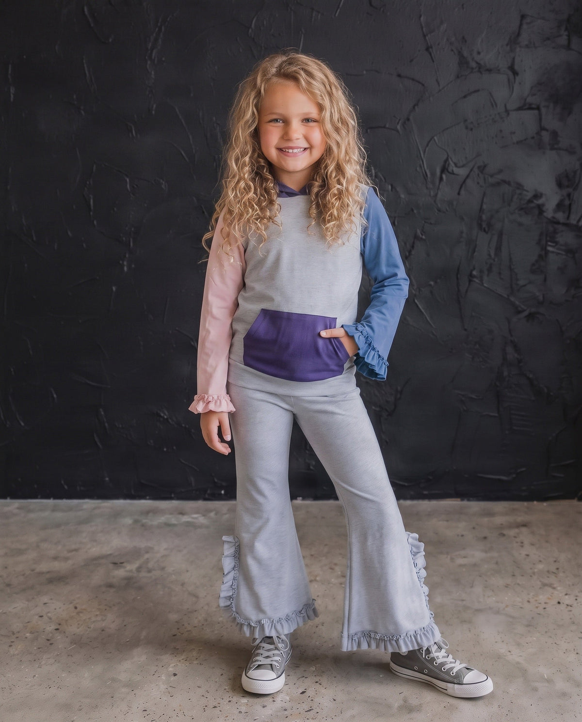 Rosy Gray Lucy Hooded Set