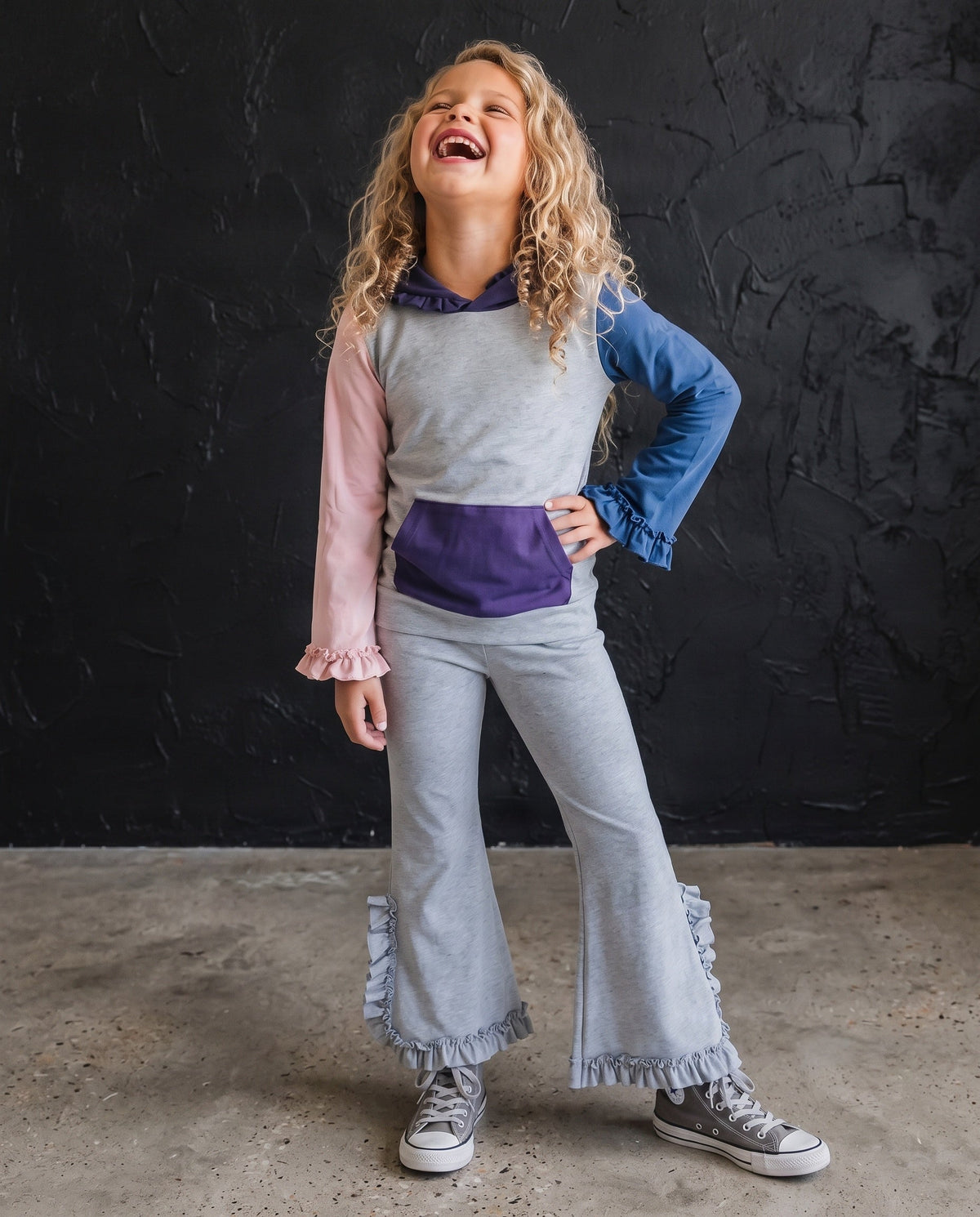 Rosy Gray Lucy Hooded Set
